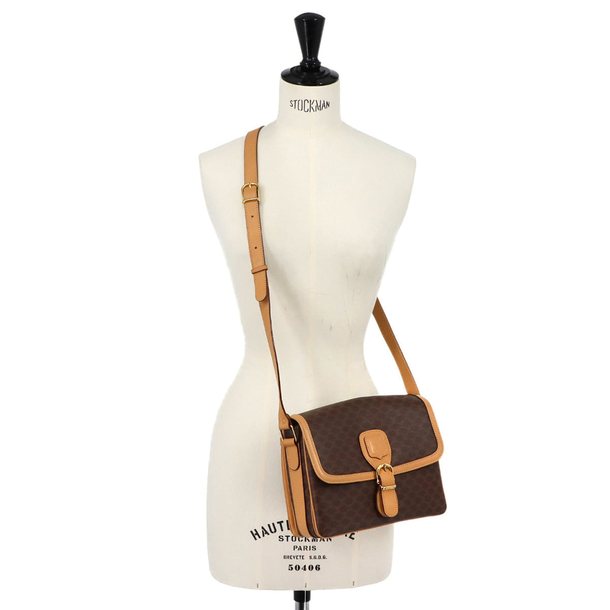 Celine Macadam Brown Pvc Leather Handbag Shoulder Bag (Pre-Owned)