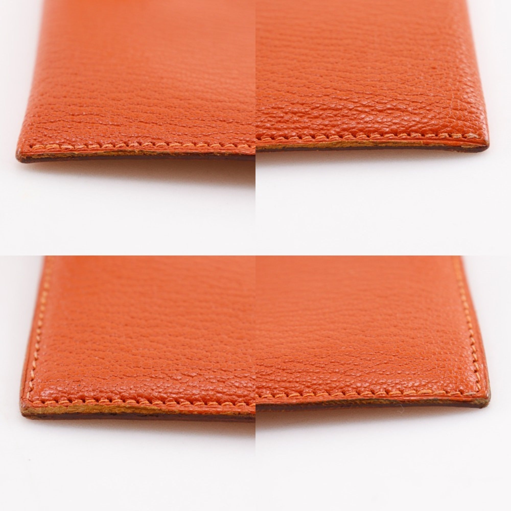 Hermes Orange Chevre Leather Long Wallet (Bi-Fold) (Pre-Owned)
