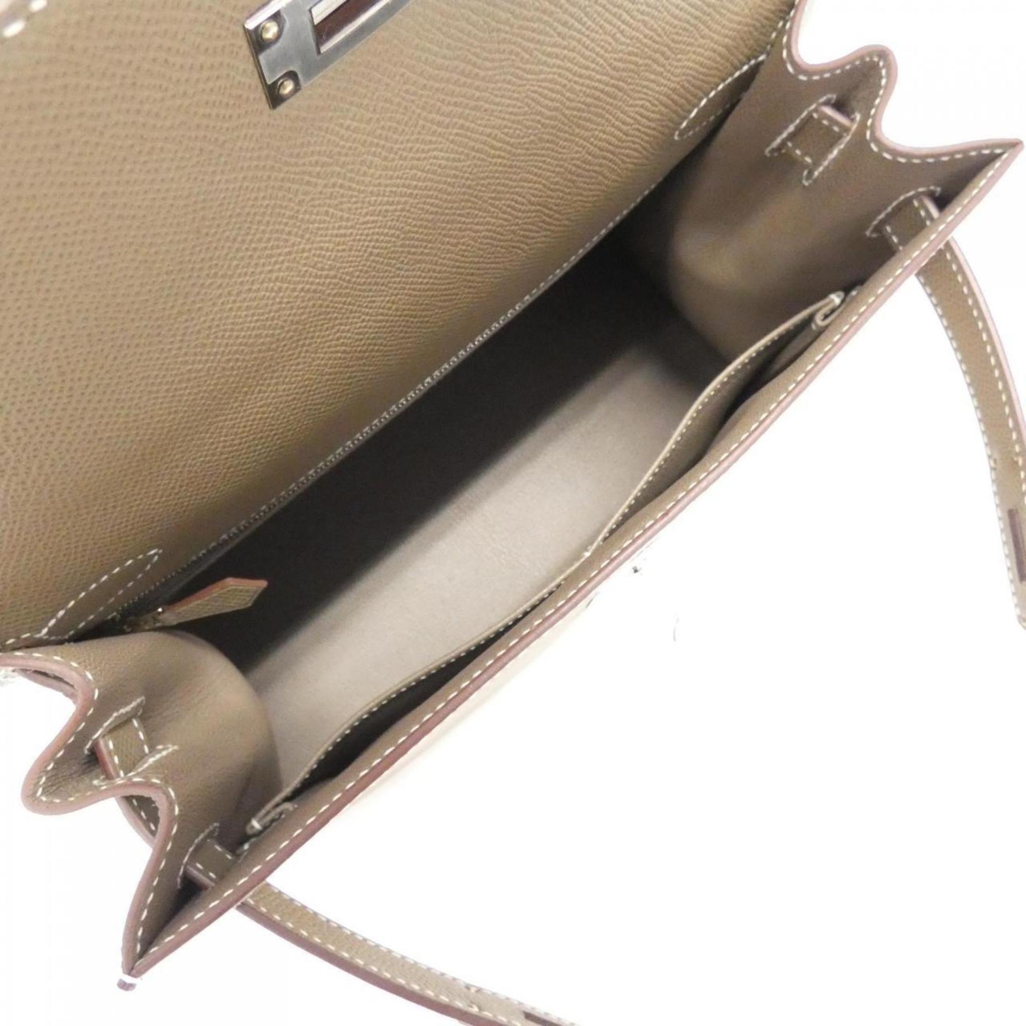 Hermes Kelly Etoupe Gray Epsom Leather Handbag (Pre-Owned)