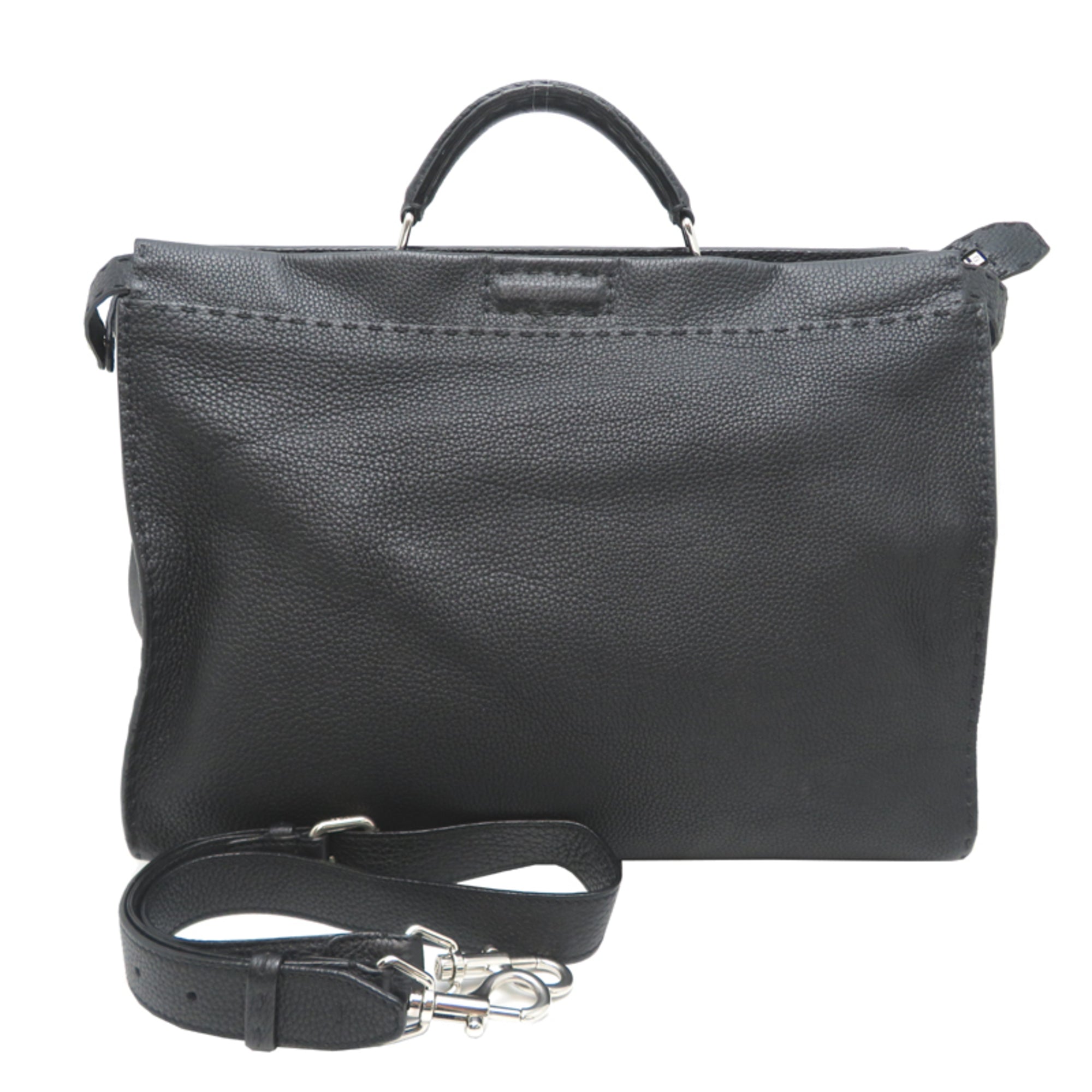 Fendi Black Leather Briefcase (Pre-Owned)