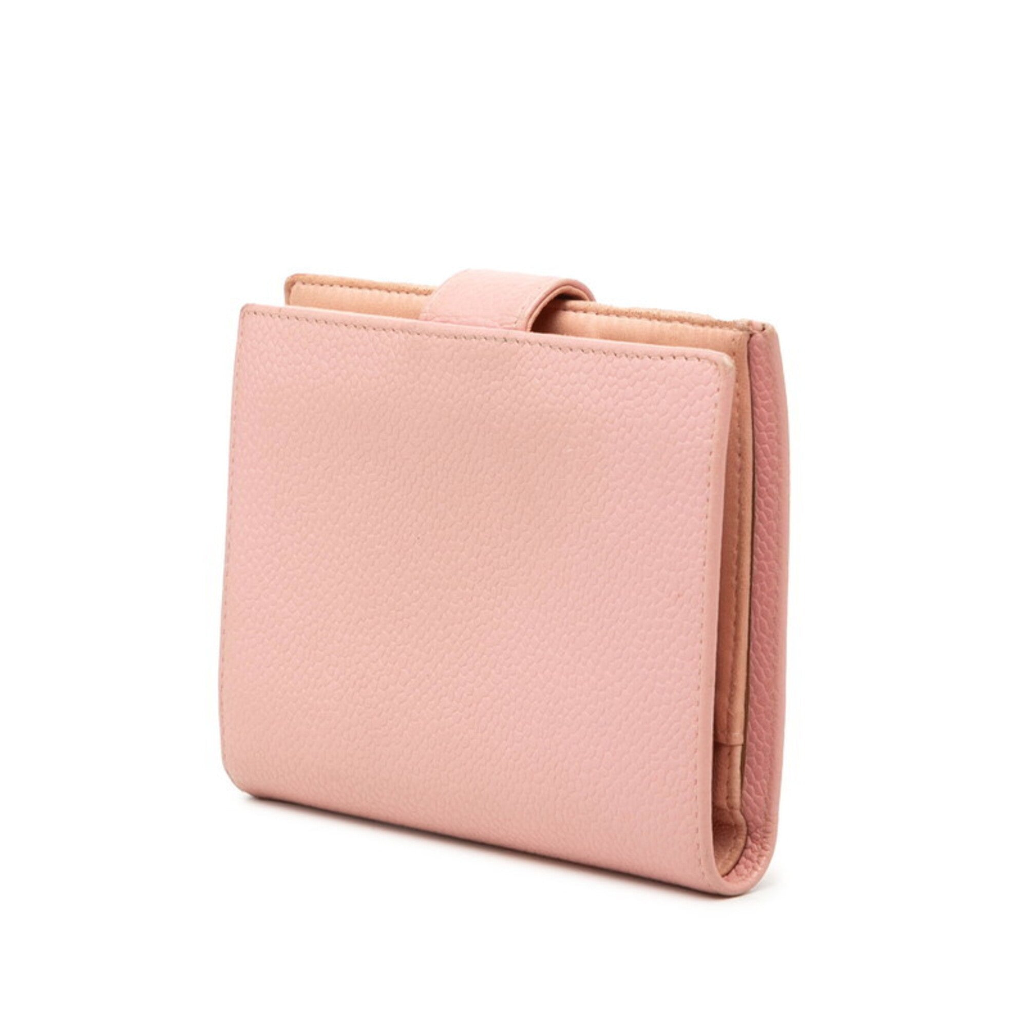 Chanel Pink Grained Calfskin Wallet (Bi-Fold) (Pre-Owned)