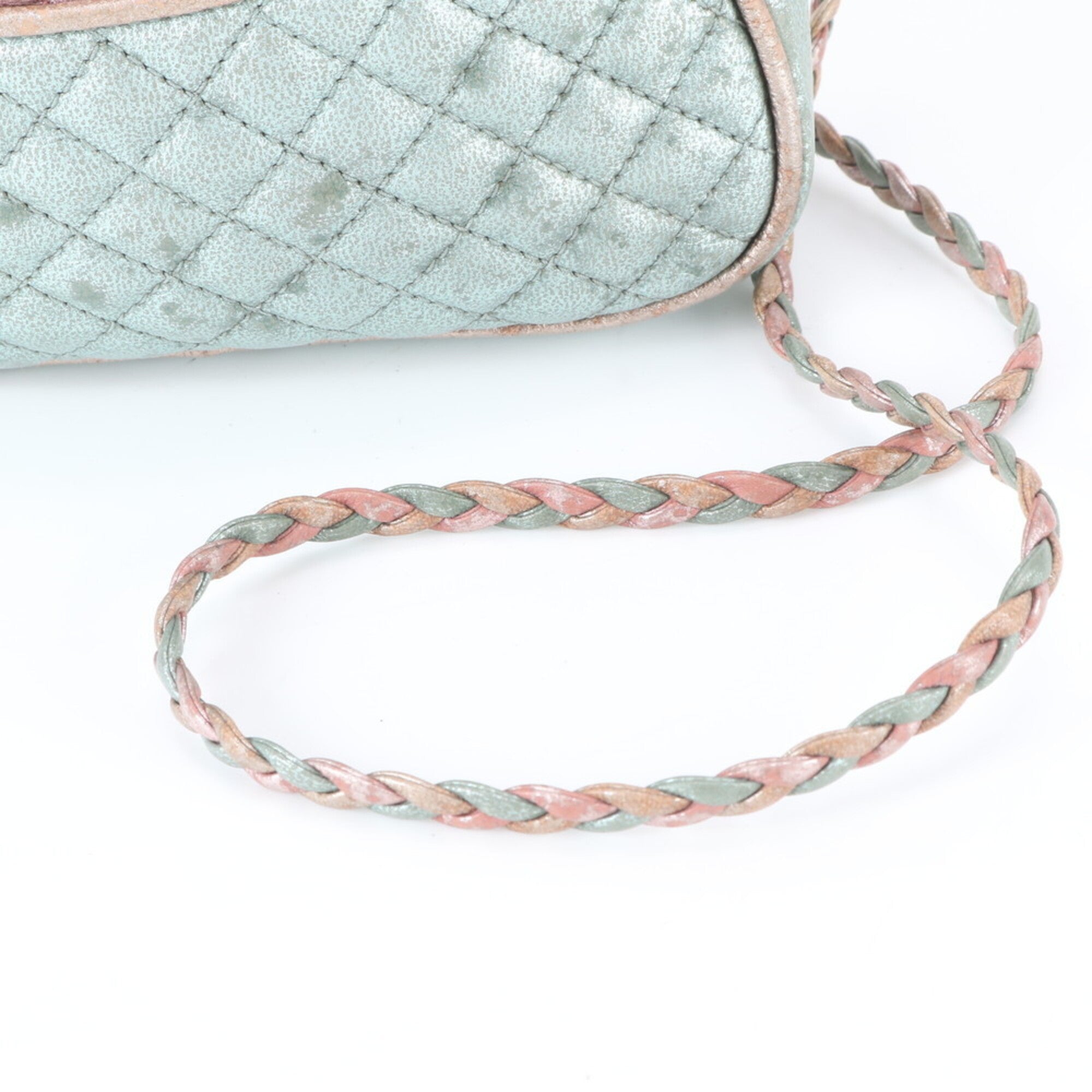 Gucci Horsebit Green Pink Leather Shoulder Bag (Pre-Owned)