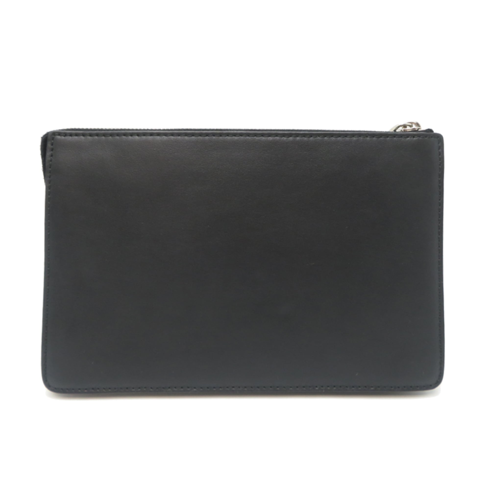 Fendi Black Leather Clutch Bag (Pre-Owned)