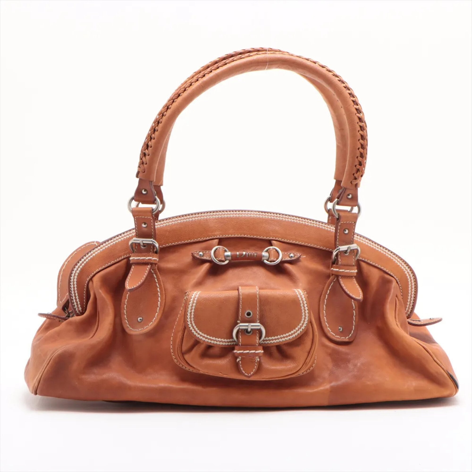 Christian Dior Brown Leather Tote Bag (Pre-Owned)