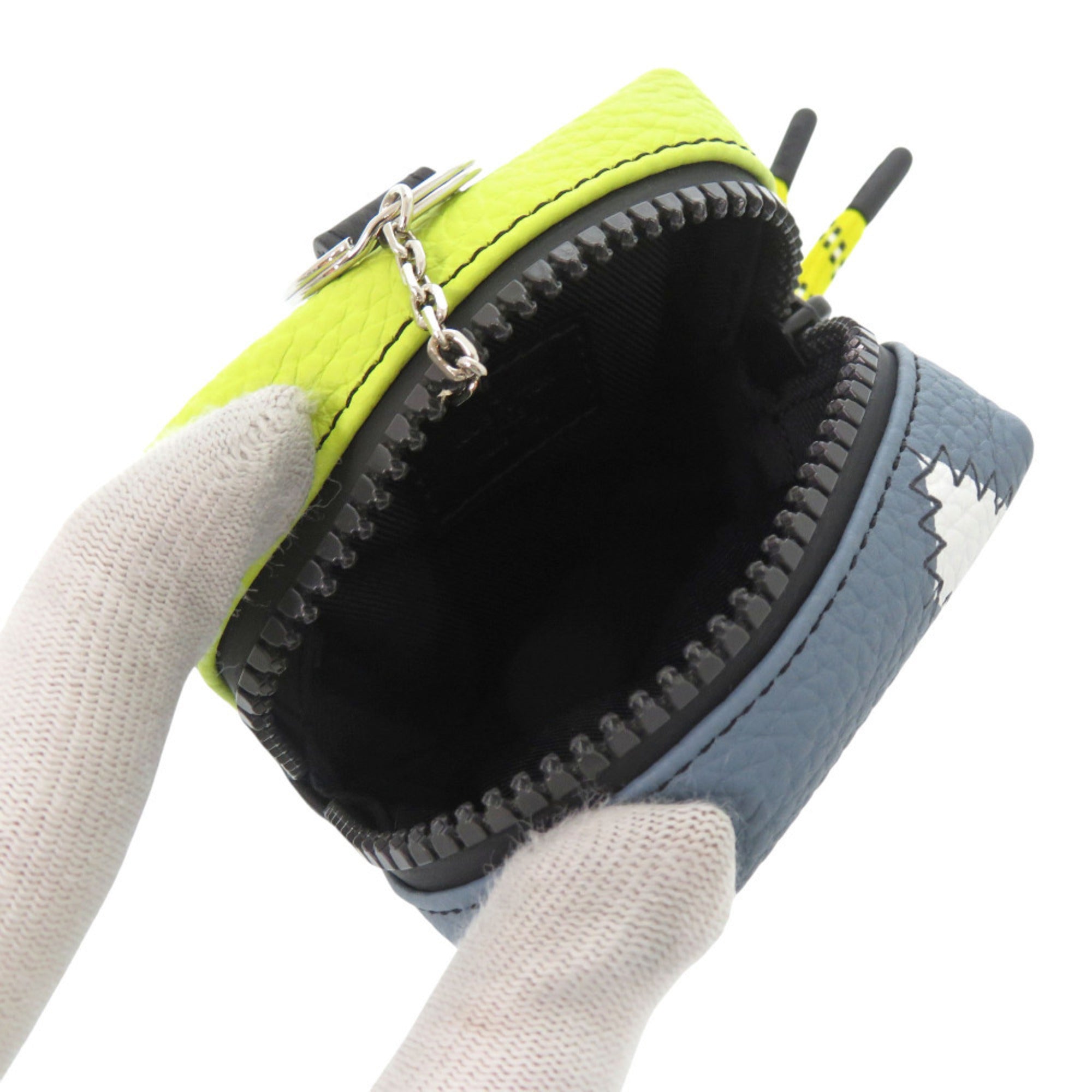 Louis Vuitton Black Blue Gray Yellow Leather Leather Pouch (Pre-Owned)