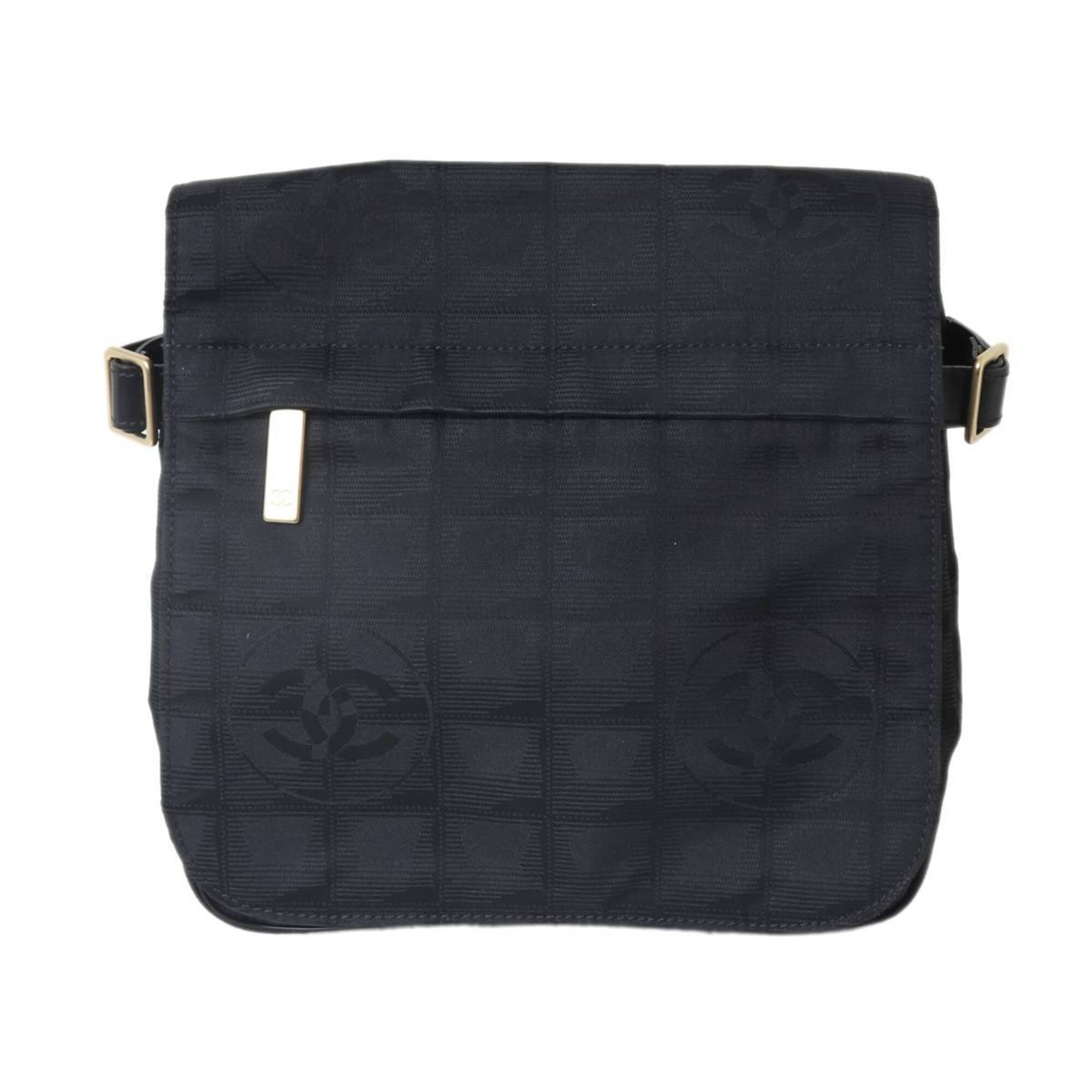 Chanel New Travel Line Black Shoulder Bag (Pre-Owned)