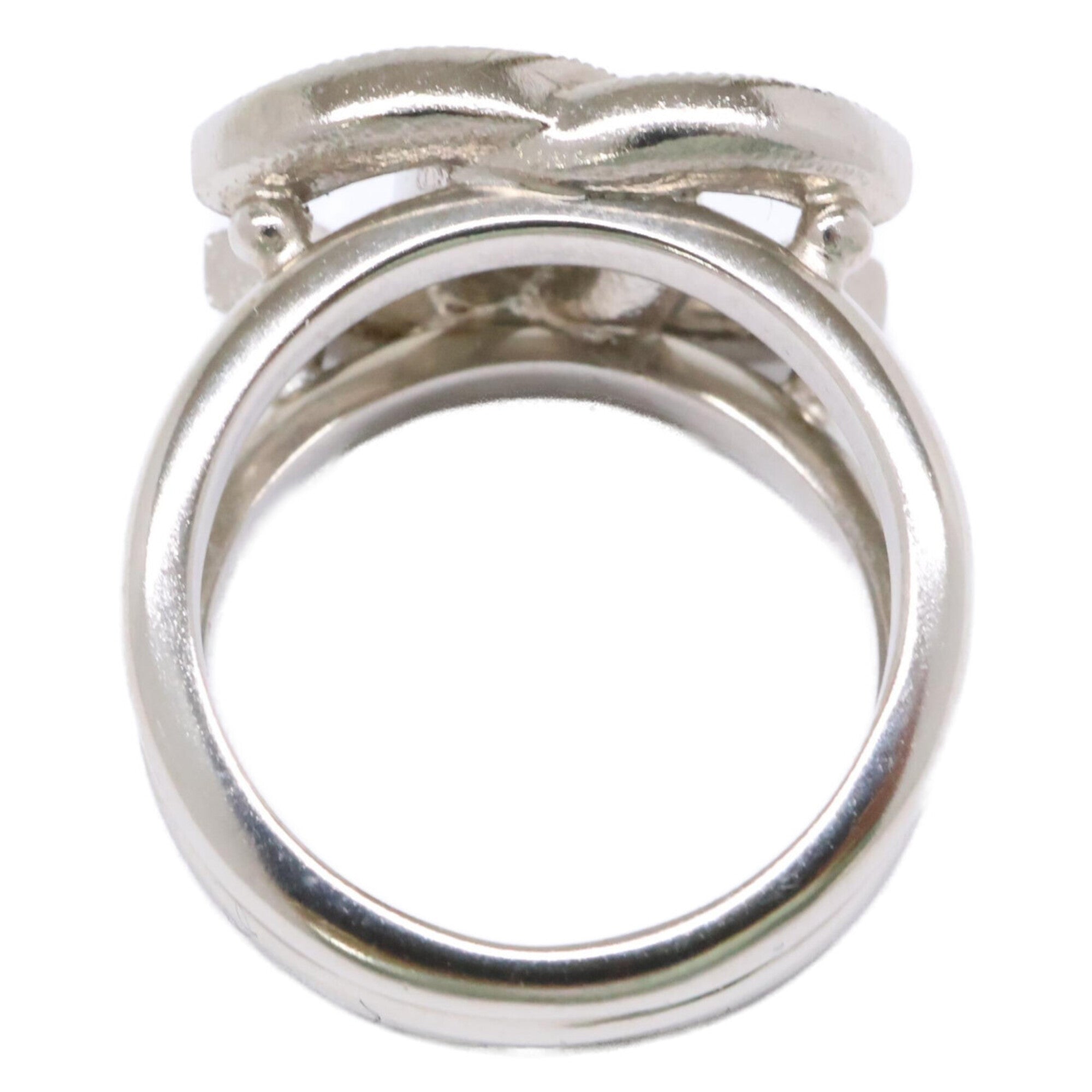 Chanel Silver Metal Band Ring (Pre-Owned)