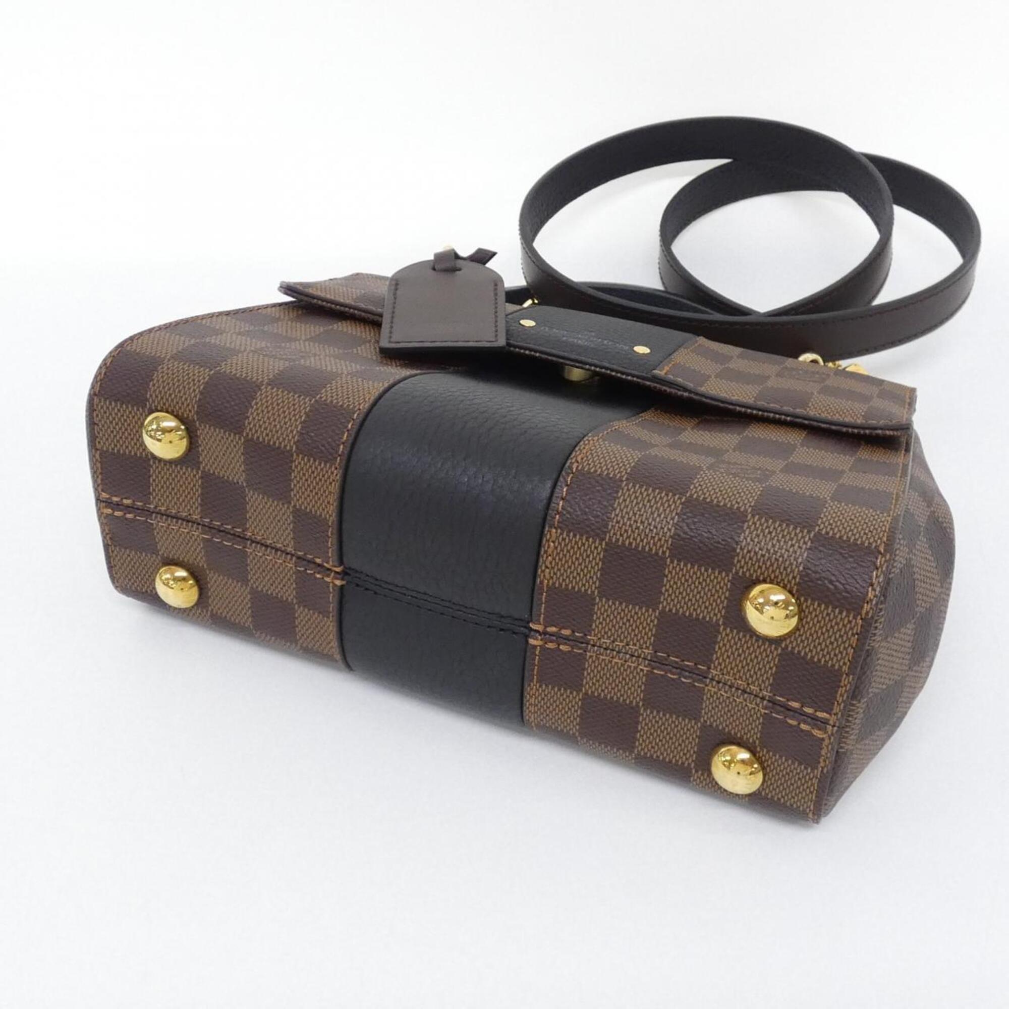 Louis Vuitton Black Coated Canvas Leather Handbag (Pre-Owned)