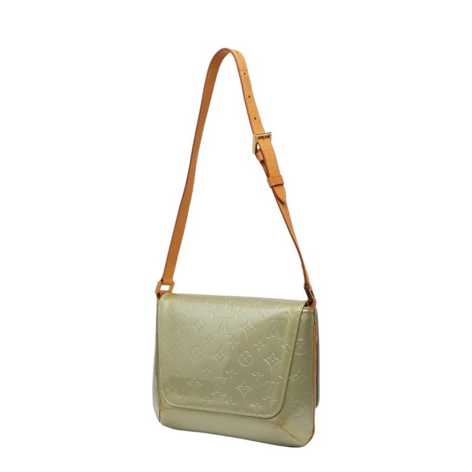 Louis Vuitton Gris Silver Patent Leather Leather Shoulder Bag (Pre-Owned)