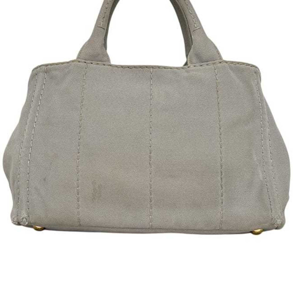 Prada Gray Canvas Tote Bag (Pre-Owned)