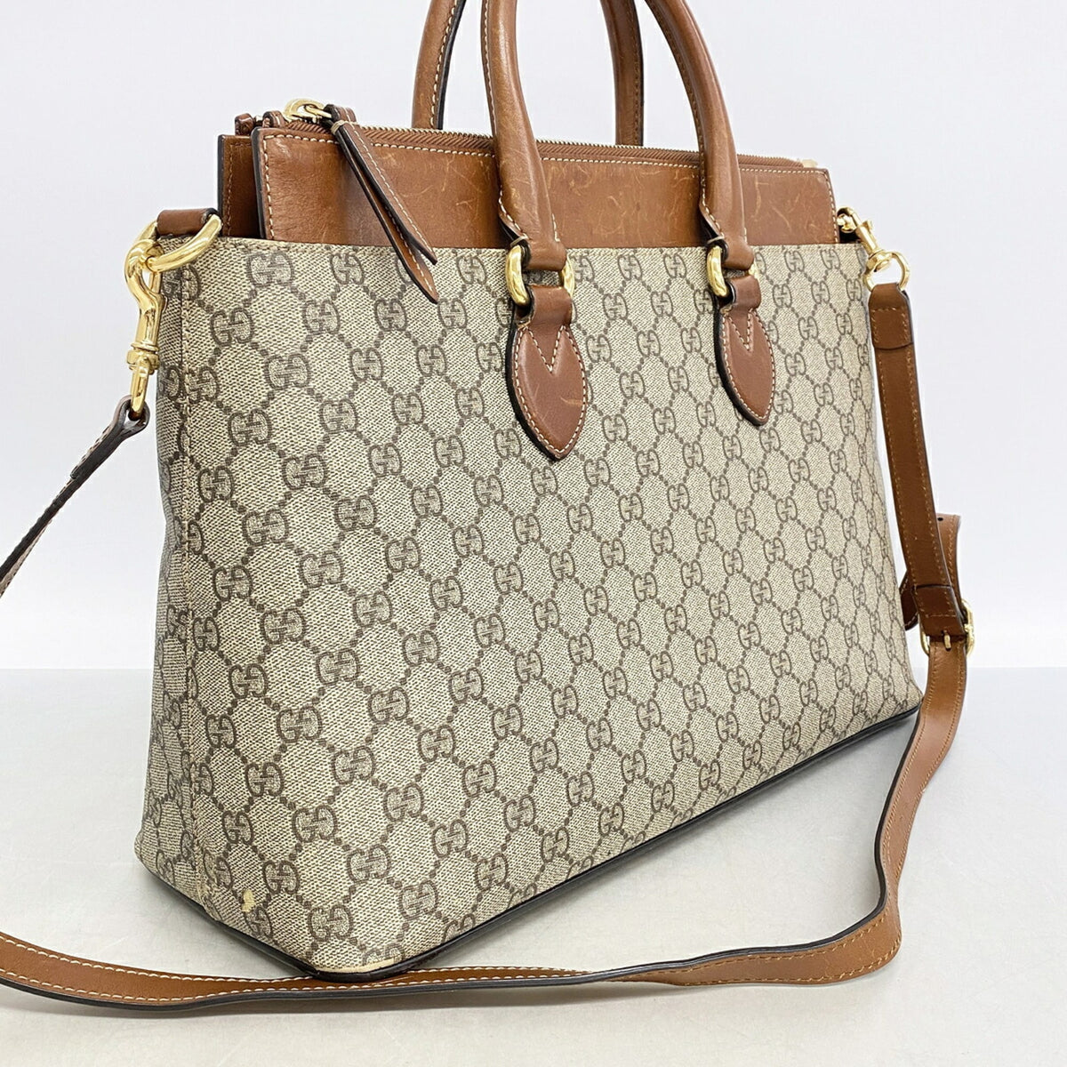 Gucci Brown Pvc Handbag (Pre-Owned)