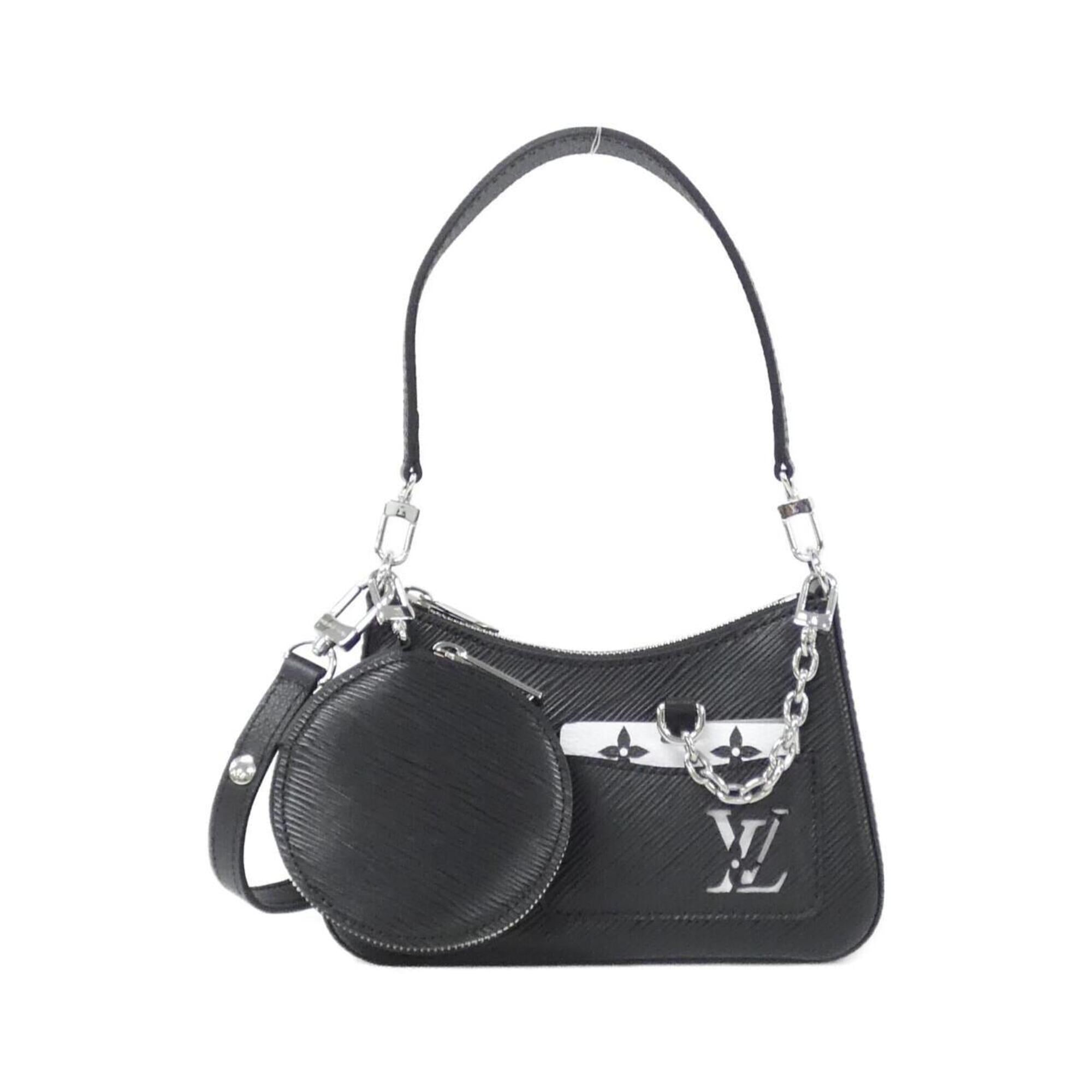 Louis Vuitton Black Leather Pouch Shoulder Bag (Pre-Owned)
