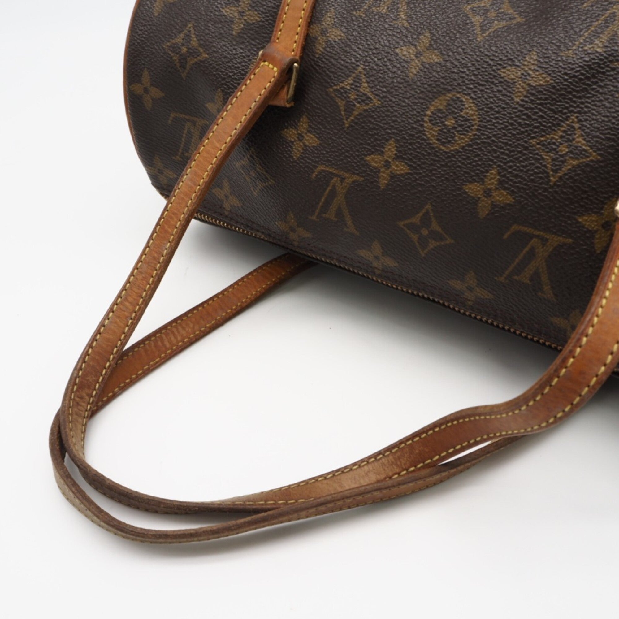 Louis Vuitton Monogram Brown Coated Canvas Leather Handbag (Pre-Owned)