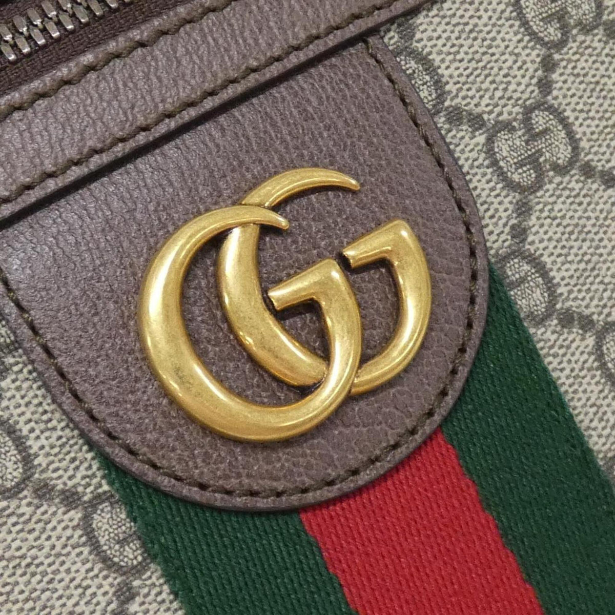 Gucci Beige Brown Gg Supreme Leather Shoulder Bag (Pre-Owned)