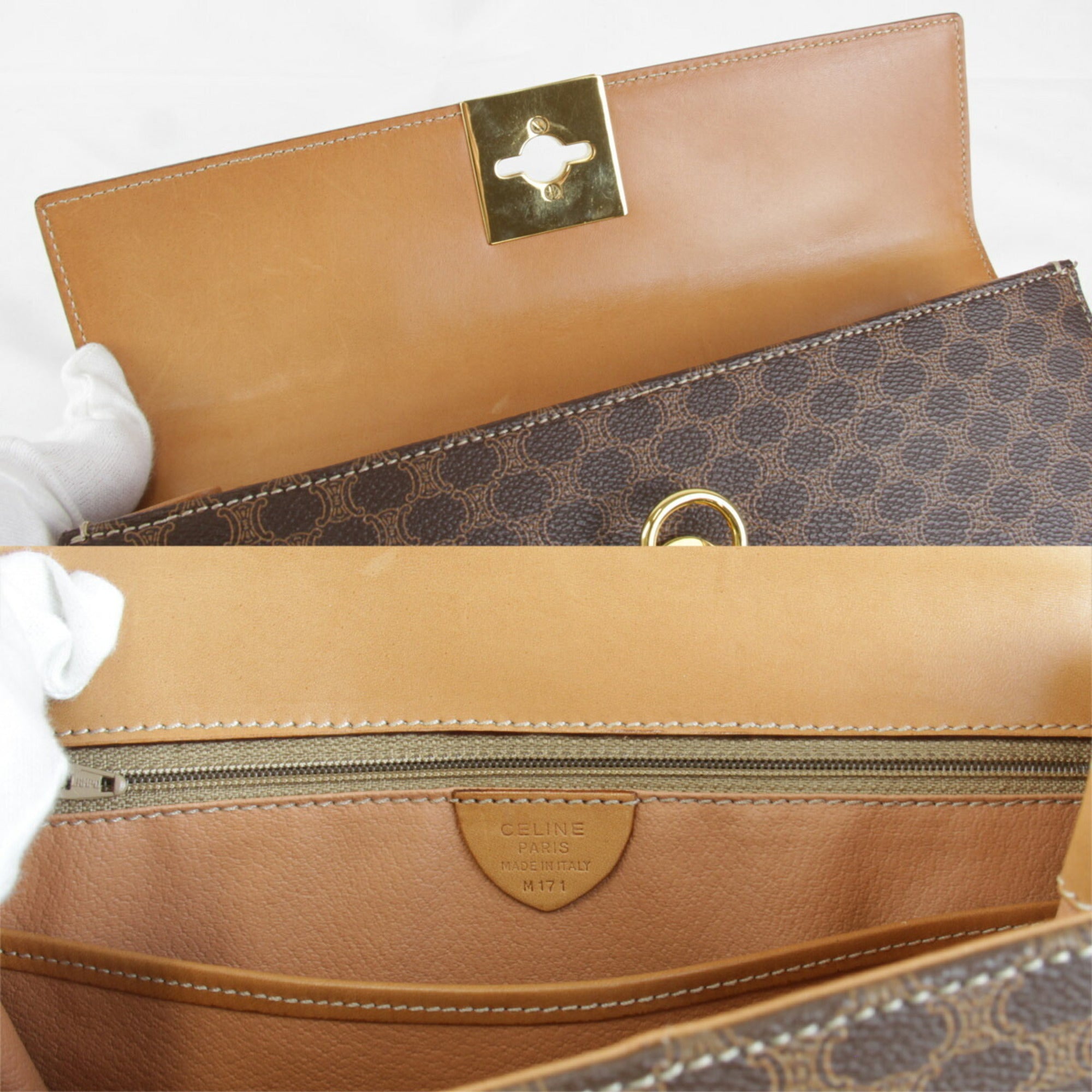 Celine Brown Pvc Handbag (Pre-Owned)