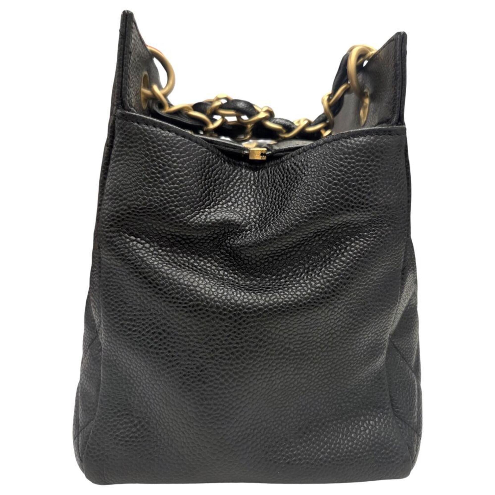 Chanel Black Grained Calfskin Tote Bag (Pre-Owned)