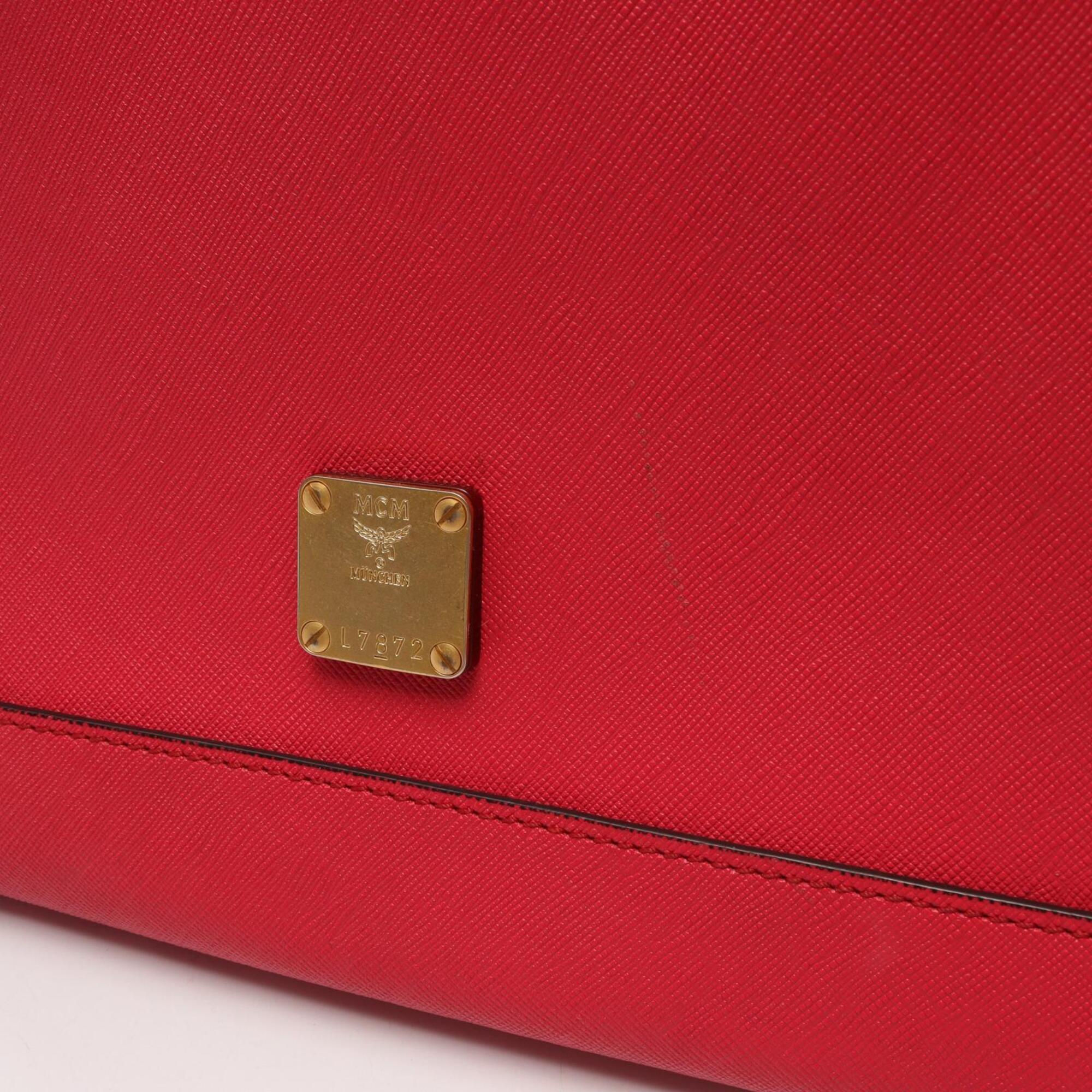 Mcm Beige Pink Leather Handbag (Pre-Owned)