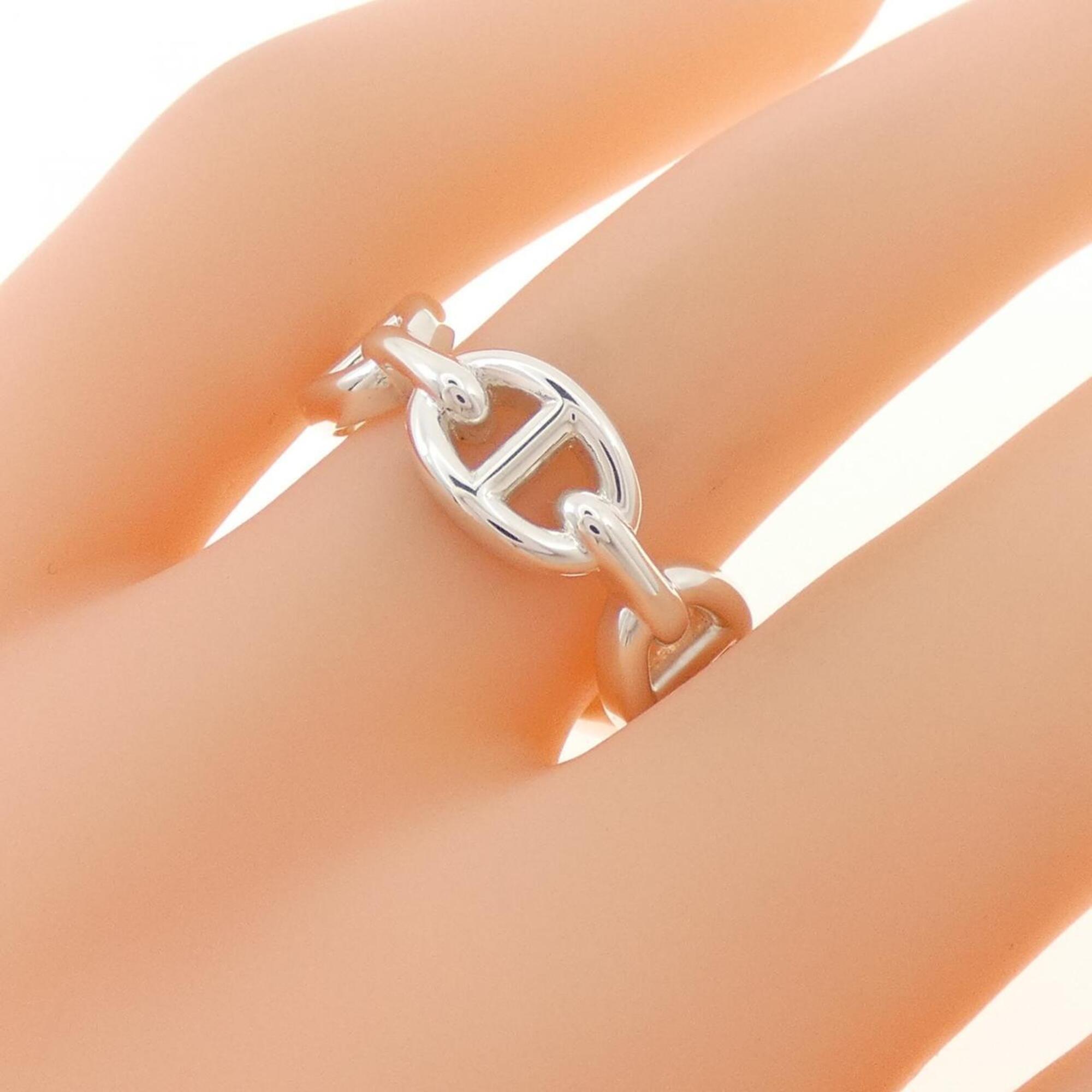 Hermes Silver 925 Band Ring (Pre-Owned)