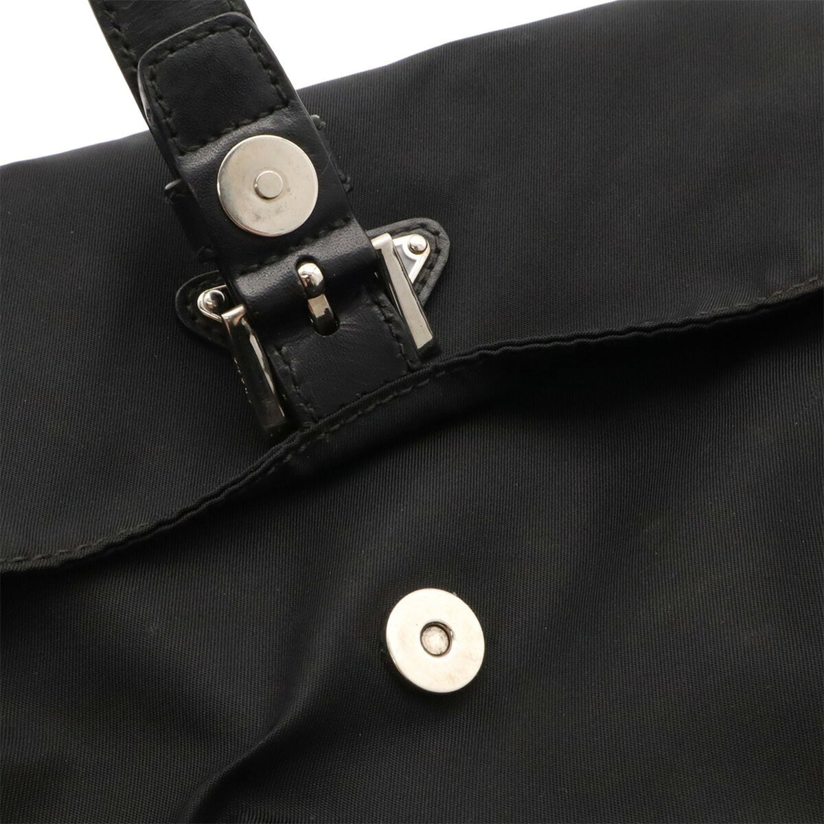 Prada Black Nero Nylon Leather Pochette Shoulder Bag (Pre-Owned)