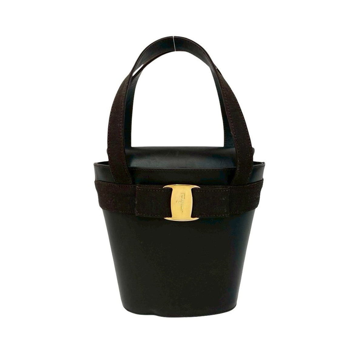 Salvatore Ferragamo Brown Leather Handbag Tote Bag (Pre-Owned)