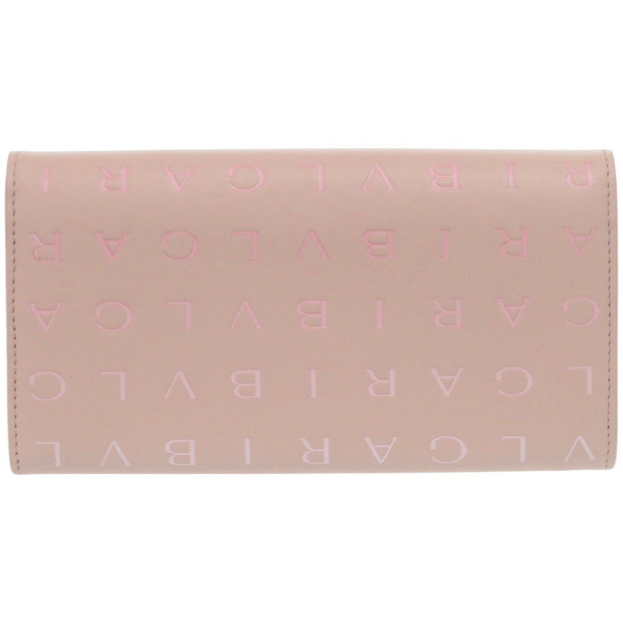 Bvlgari Pink Leather Long Wallet (Bi-Fold) (Pre-Owned)