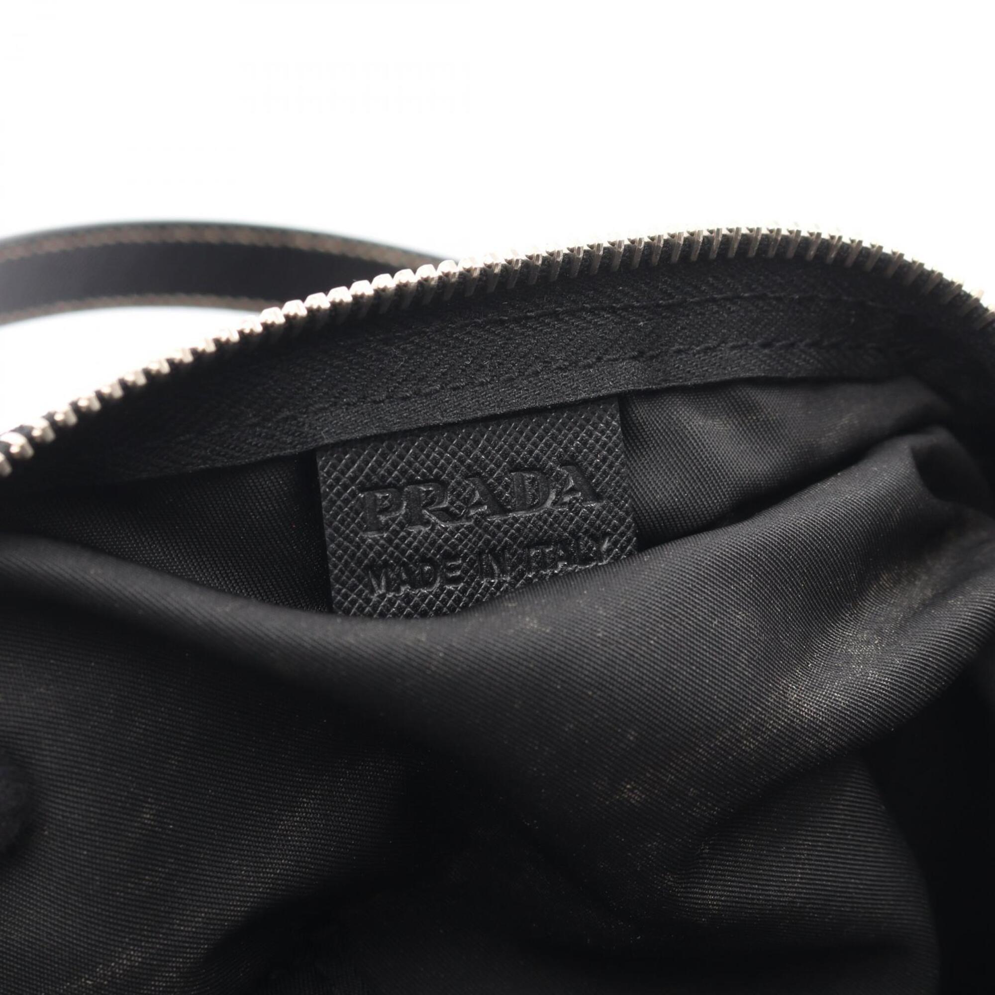 Prada Black Nylon Leather Handbag Tote Bag (Pre-Owned)