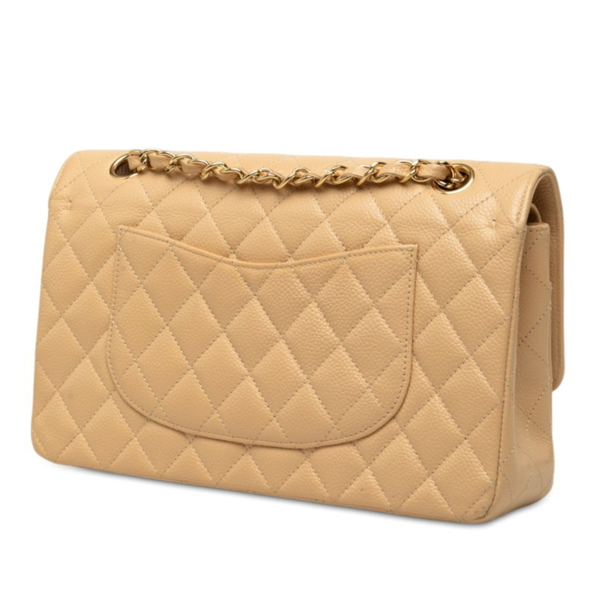 Chanel Beige Grained Calfskin Shoulder Bag (Pre-Owned)
