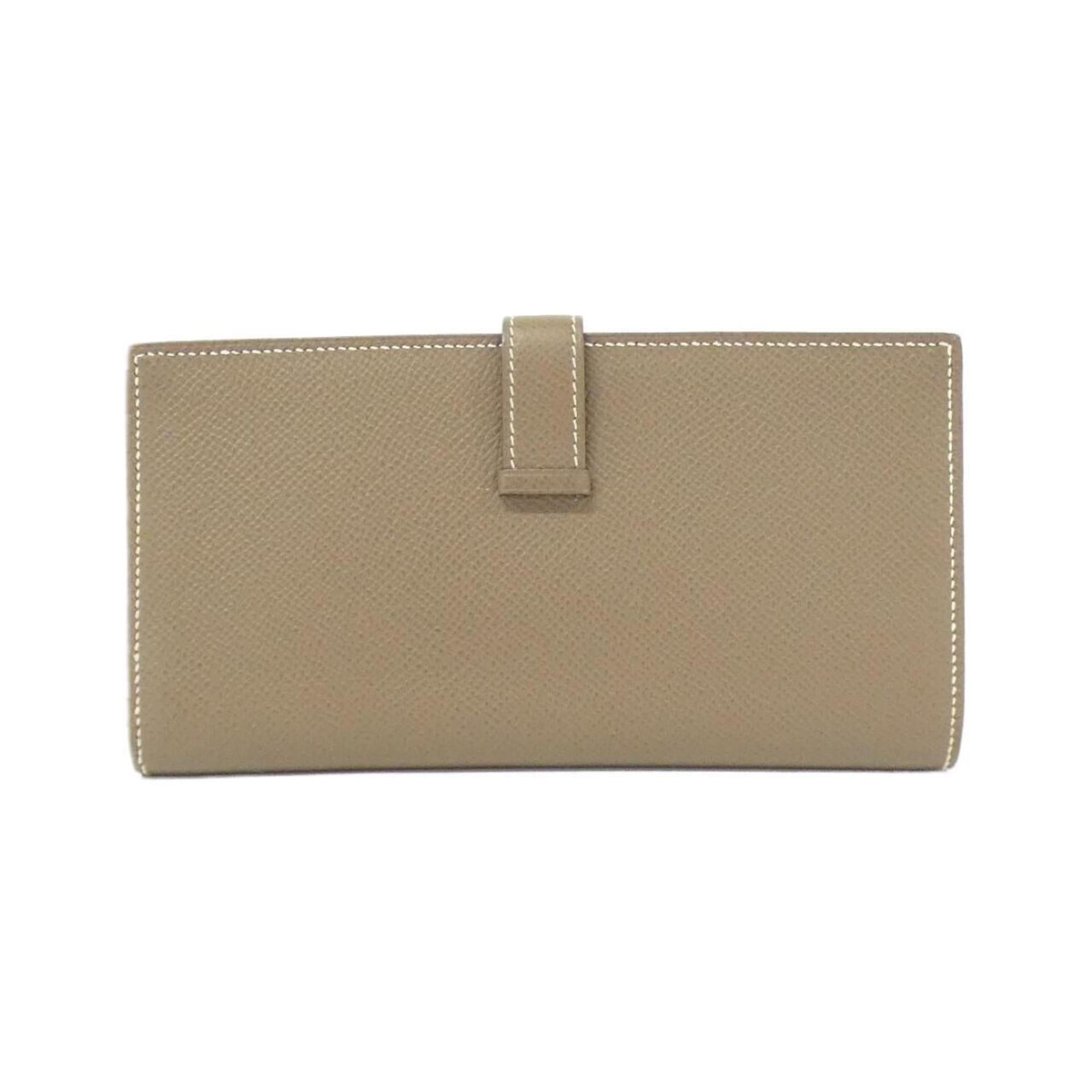 Hermes Etoupe Gray Epsom Leather Long Wallet (Bi-Fold) (Pre-Owned)