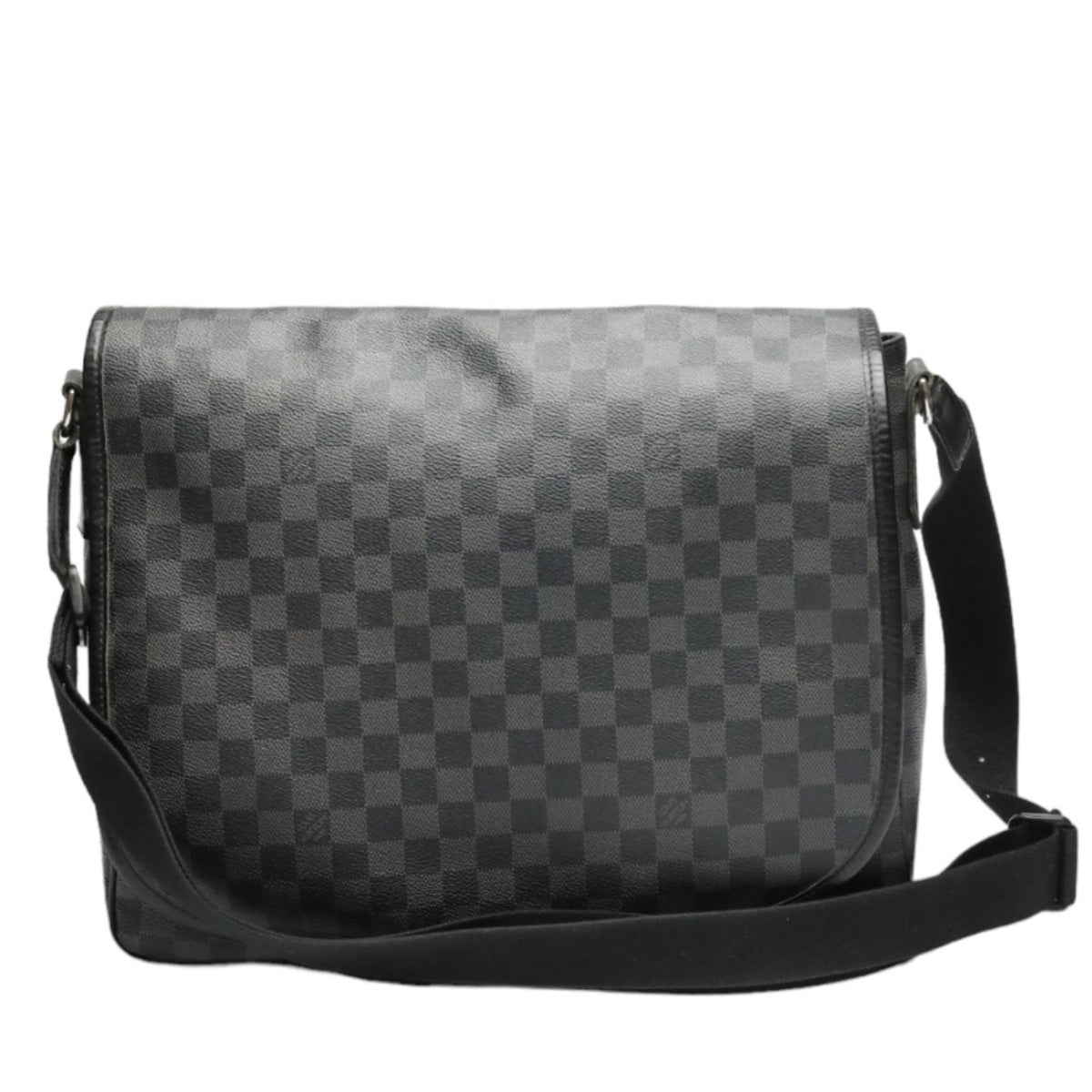 Louis Vuitton Damier Graphite Black Leather Shoulder Bag (Pre-Owned)