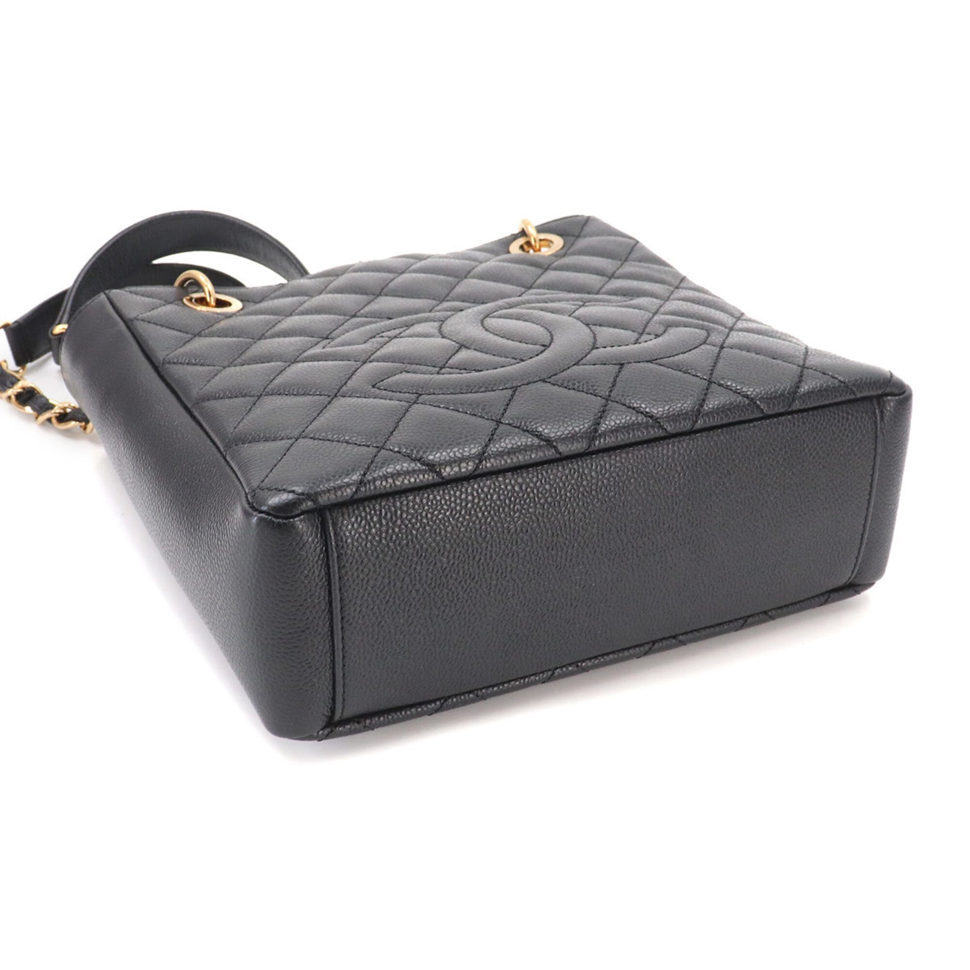 Chanel Matelasse Black Grained Calfskin Handbag Tote Bag (Pre-Owned)
