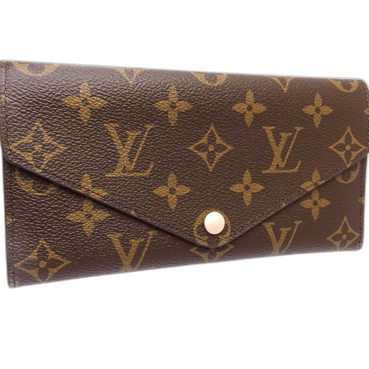 Louis Vuitton Brown Pink Monogram Long Wallet (Tri-Fold) (Pre-Owned)