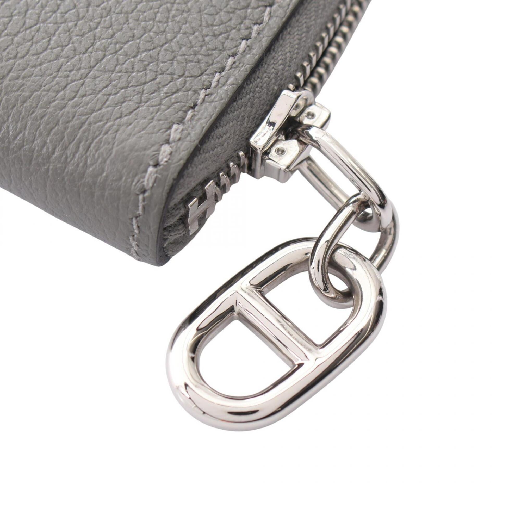 Hermes Gray Evercalf Leather Coin Purse/Coin Case (Pre-Owned)
