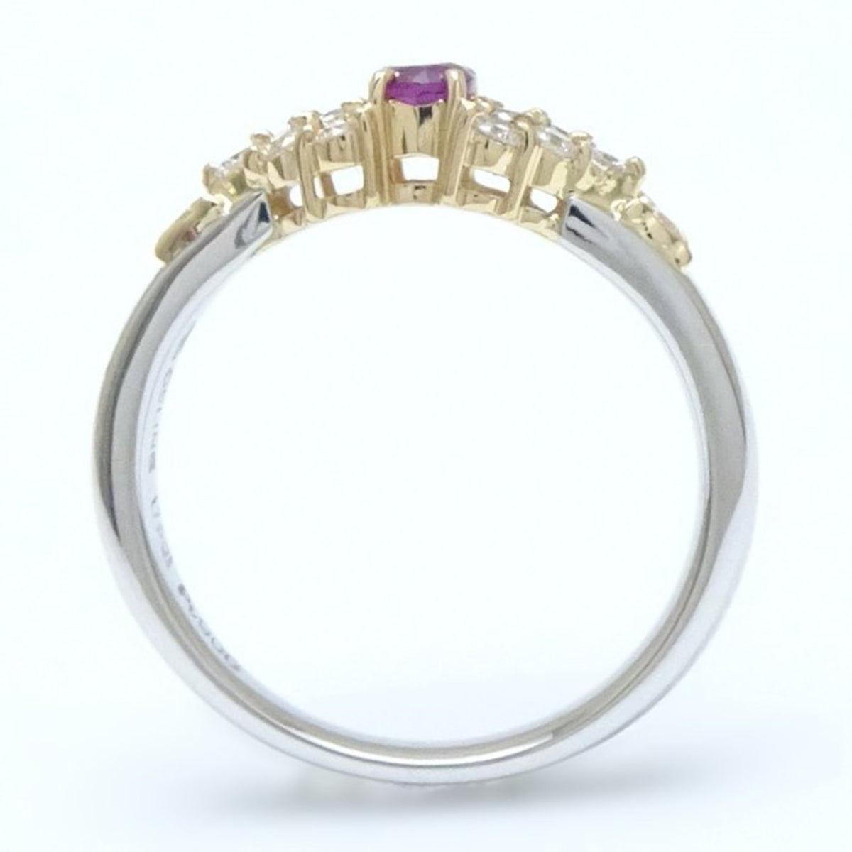 Celine Yellow Platinum 900 Band Ring (Pre-Owned)