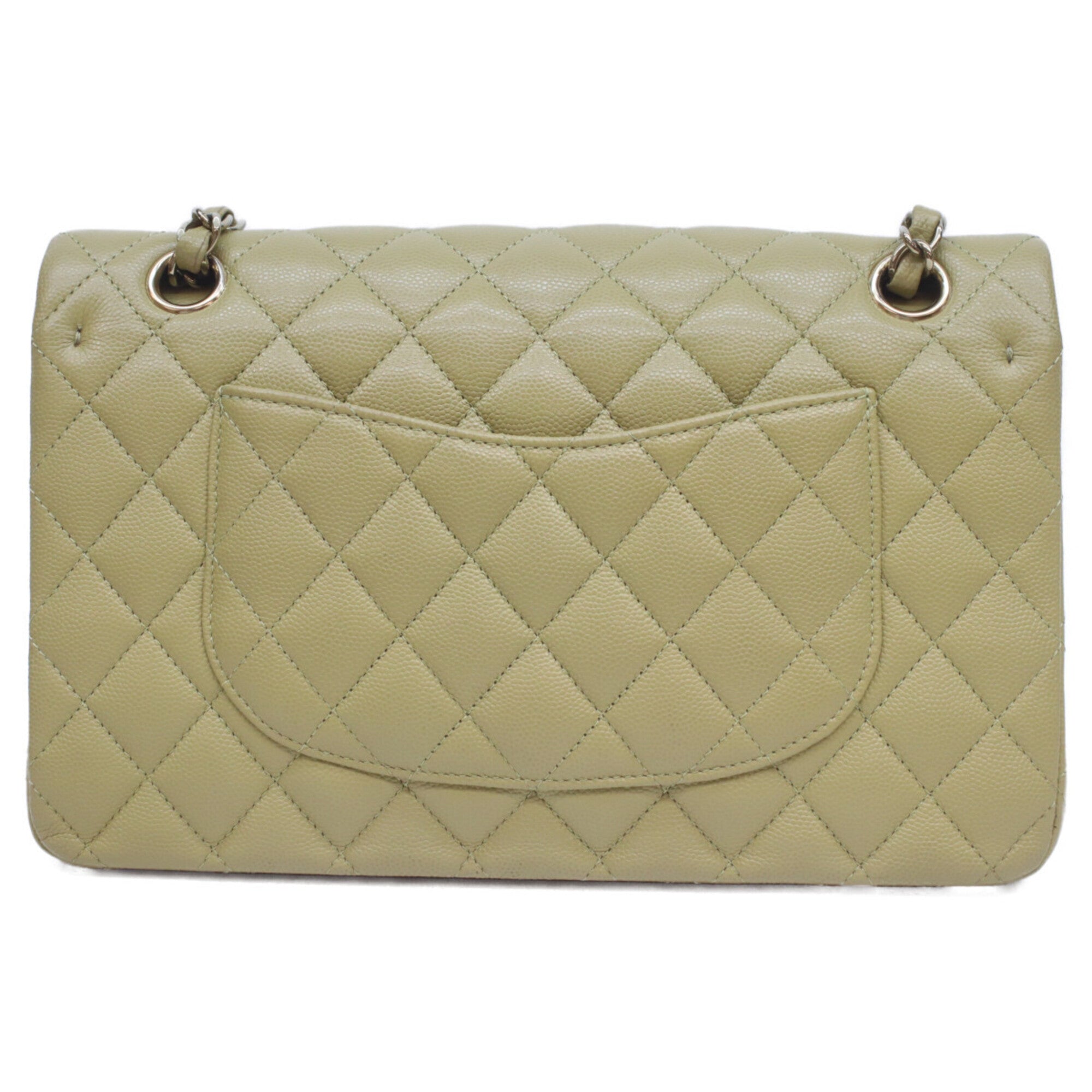 Chanel Green Grained Calfskin Shoulder Bag (Pre-Owned)