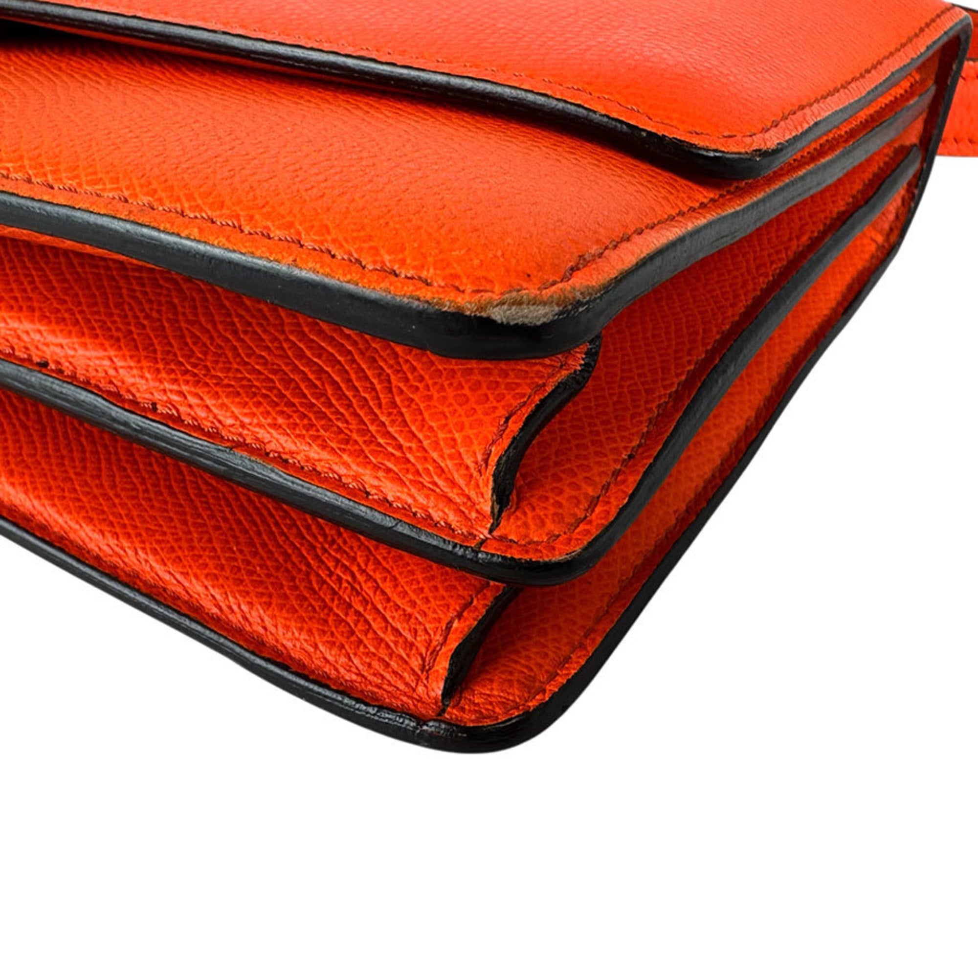 Celine Neon Orange Leather Shoulder Bag (Pre-Owned)