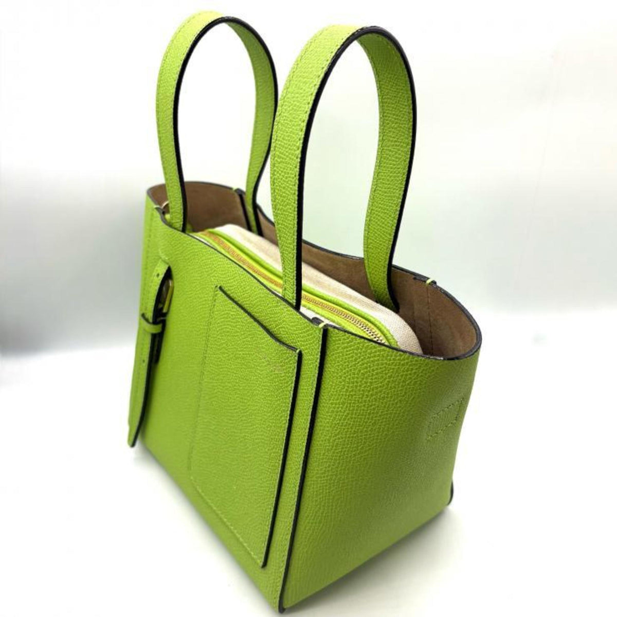 Valextra Green Leather Handbag Pouch (Pre-Owned)