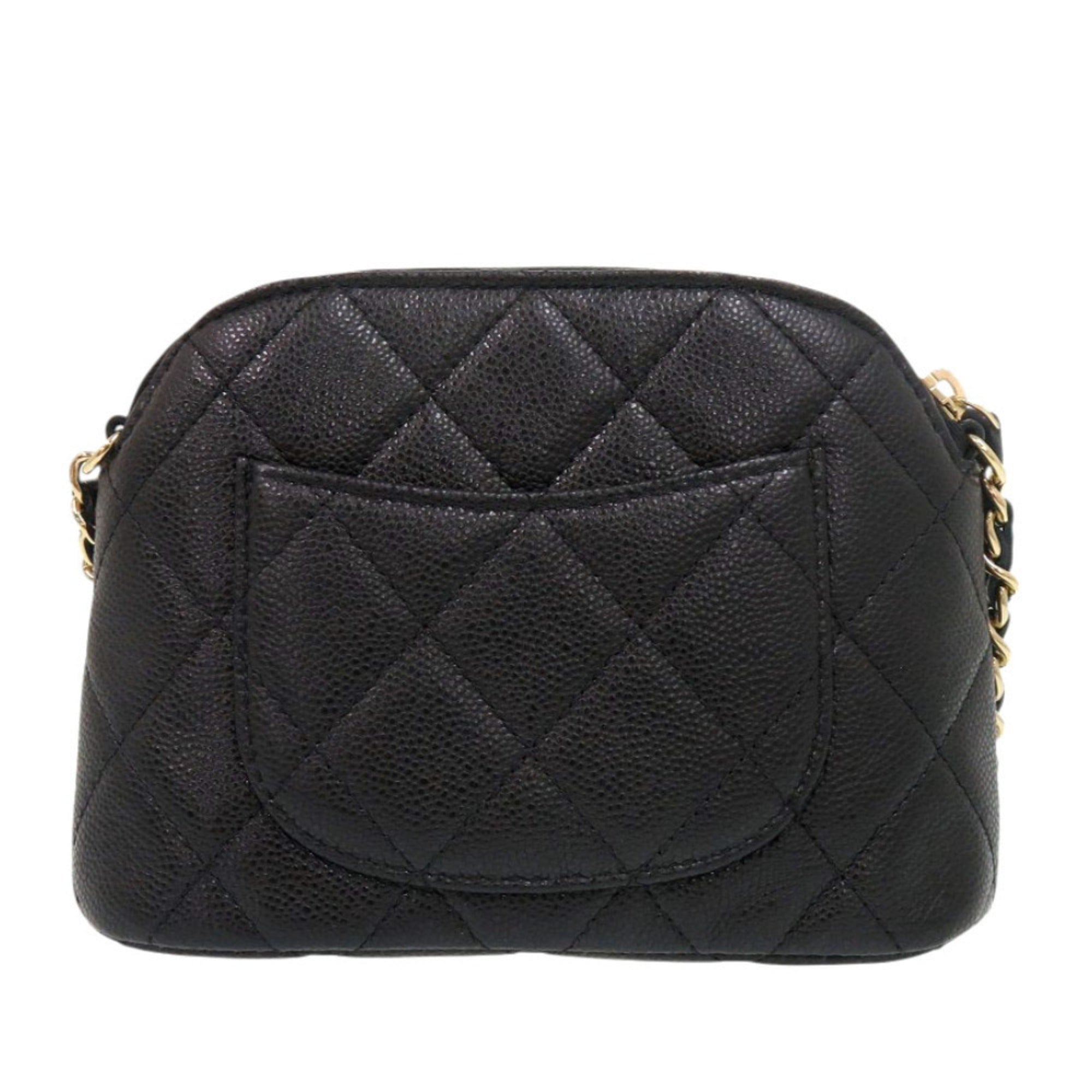 Chanel Black Grained Calfskin Shoulder Bag (Pre-Owned)