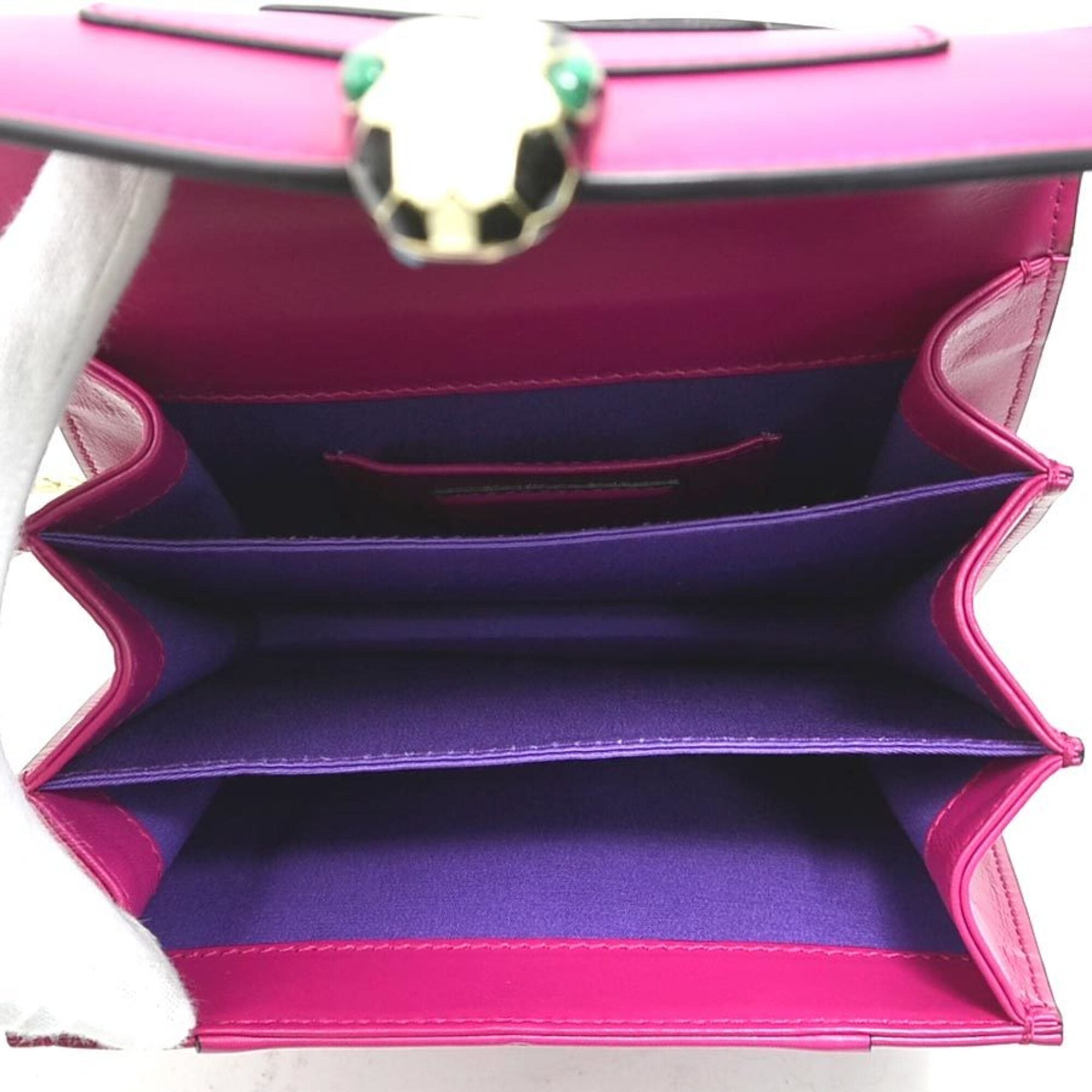 Bvlgari Pink Leather Handbag Shoulder Bag (Pre-Owned)