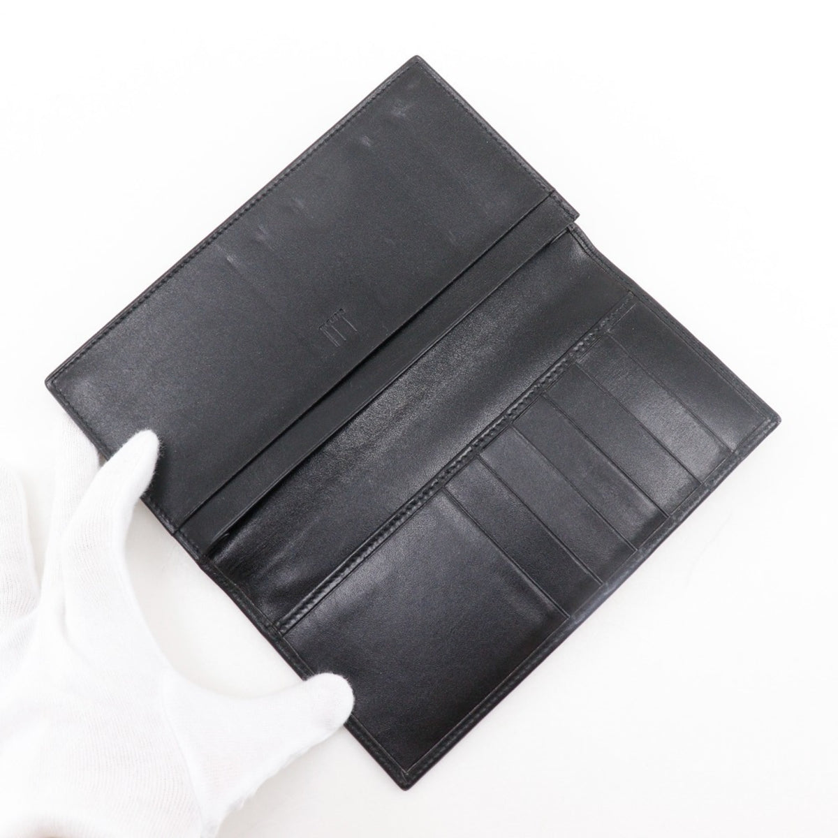 Dunhill Black Leather Long Bill Wallet (Bi-Fold) (Pre-Owned)