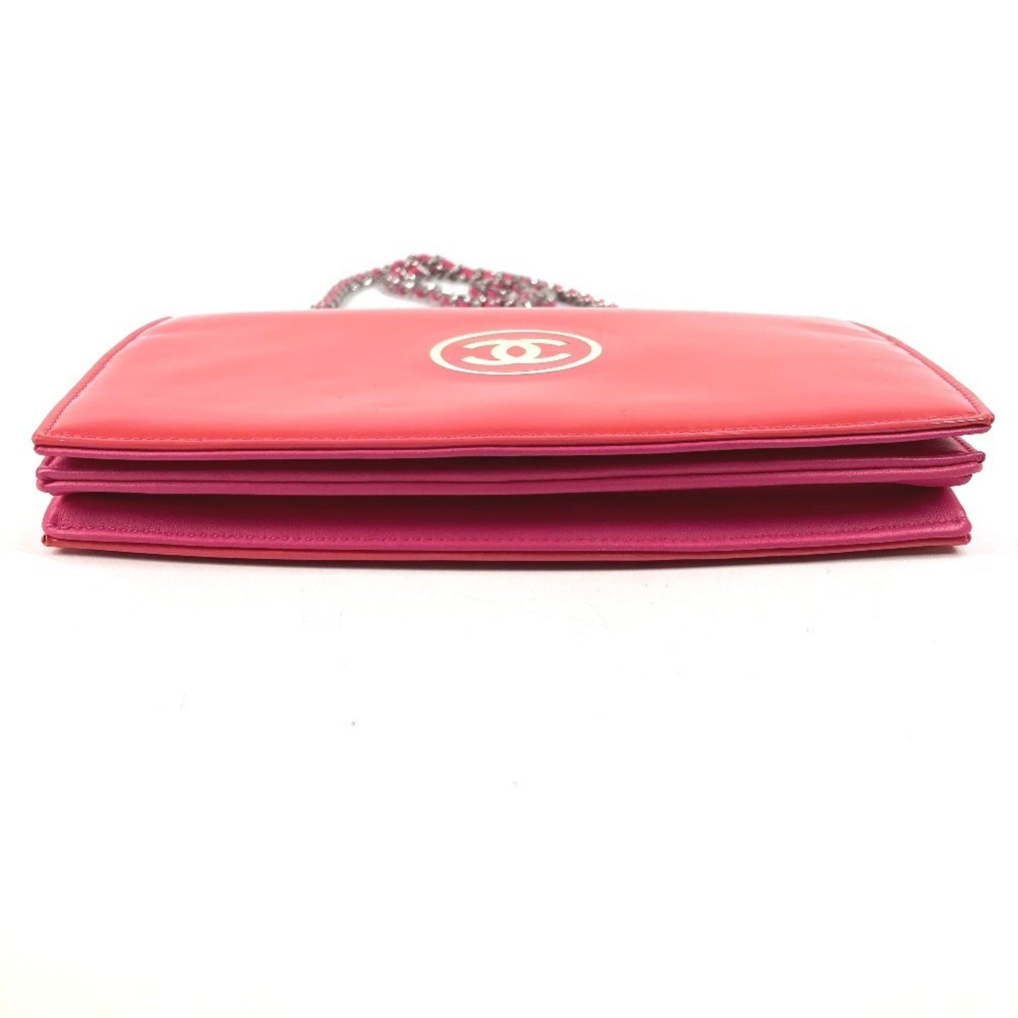 Chanel Pink Patent Leather Chain/Shoulder Wallet (Pre-Owned)