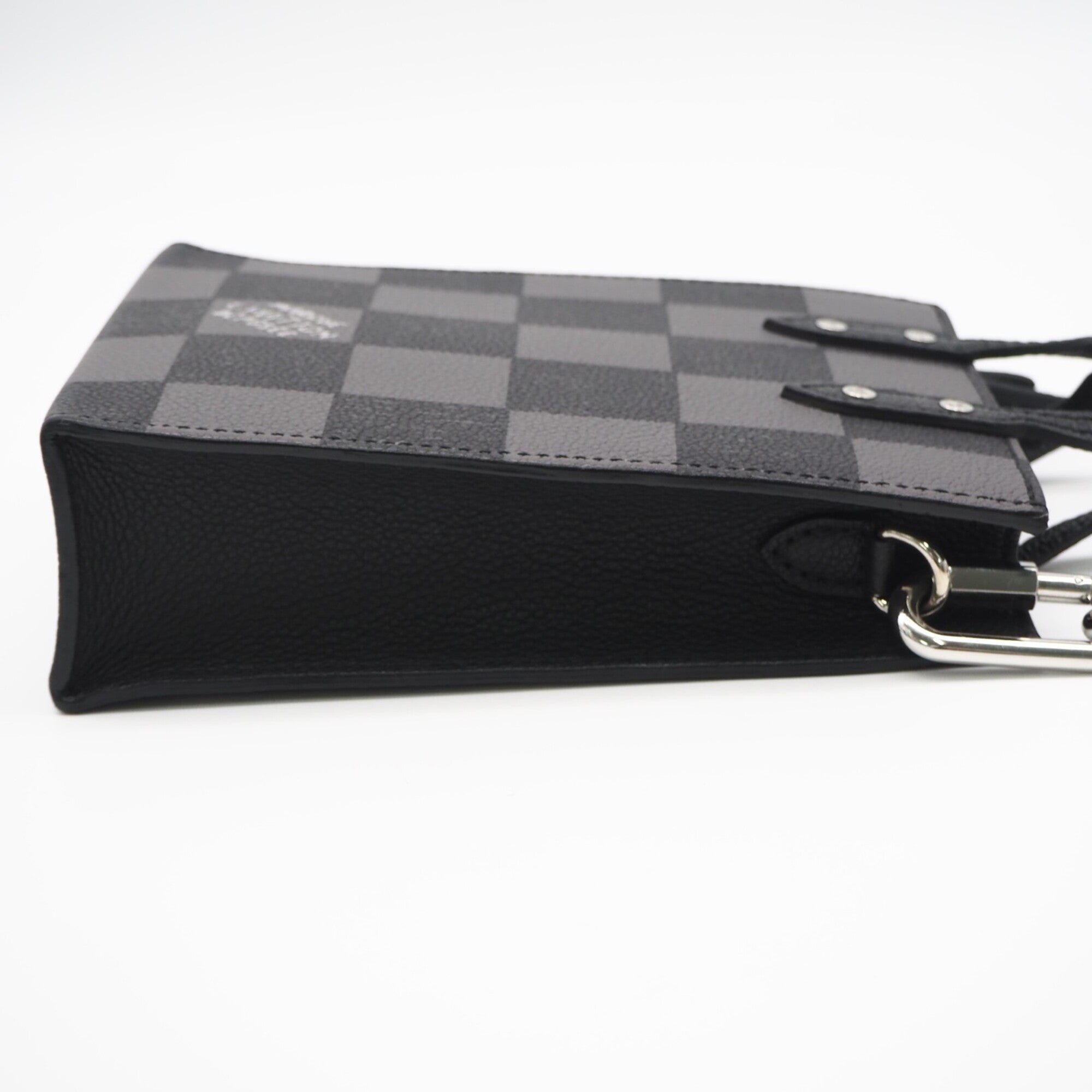 Louis Vuitton Black Damier Canvas Gray Coated Canvas Handbag (Pre-Owned)