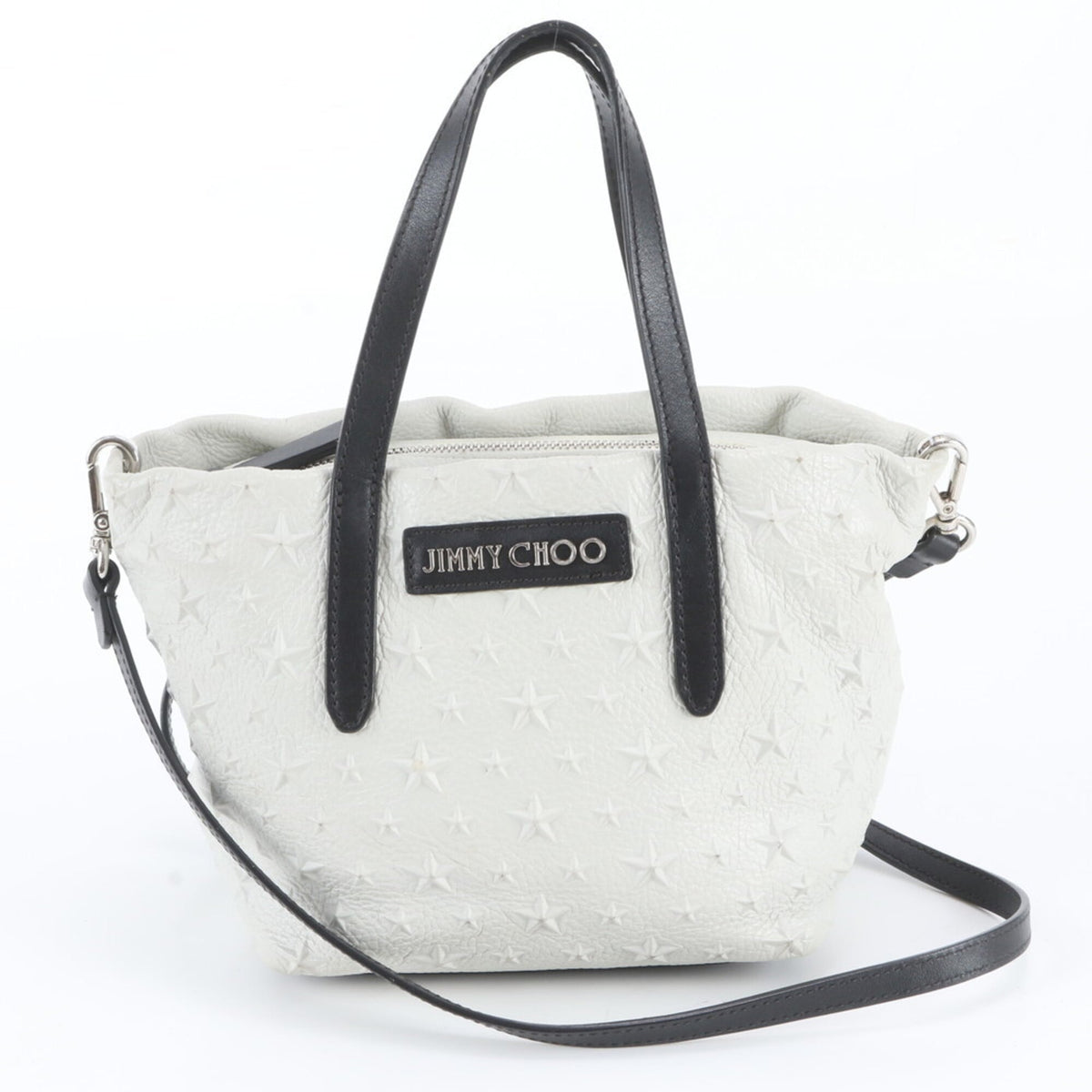 Jimmy Choo White Leather Crossbody Bag Handbag Shoulder Bag (Pre-Owned)