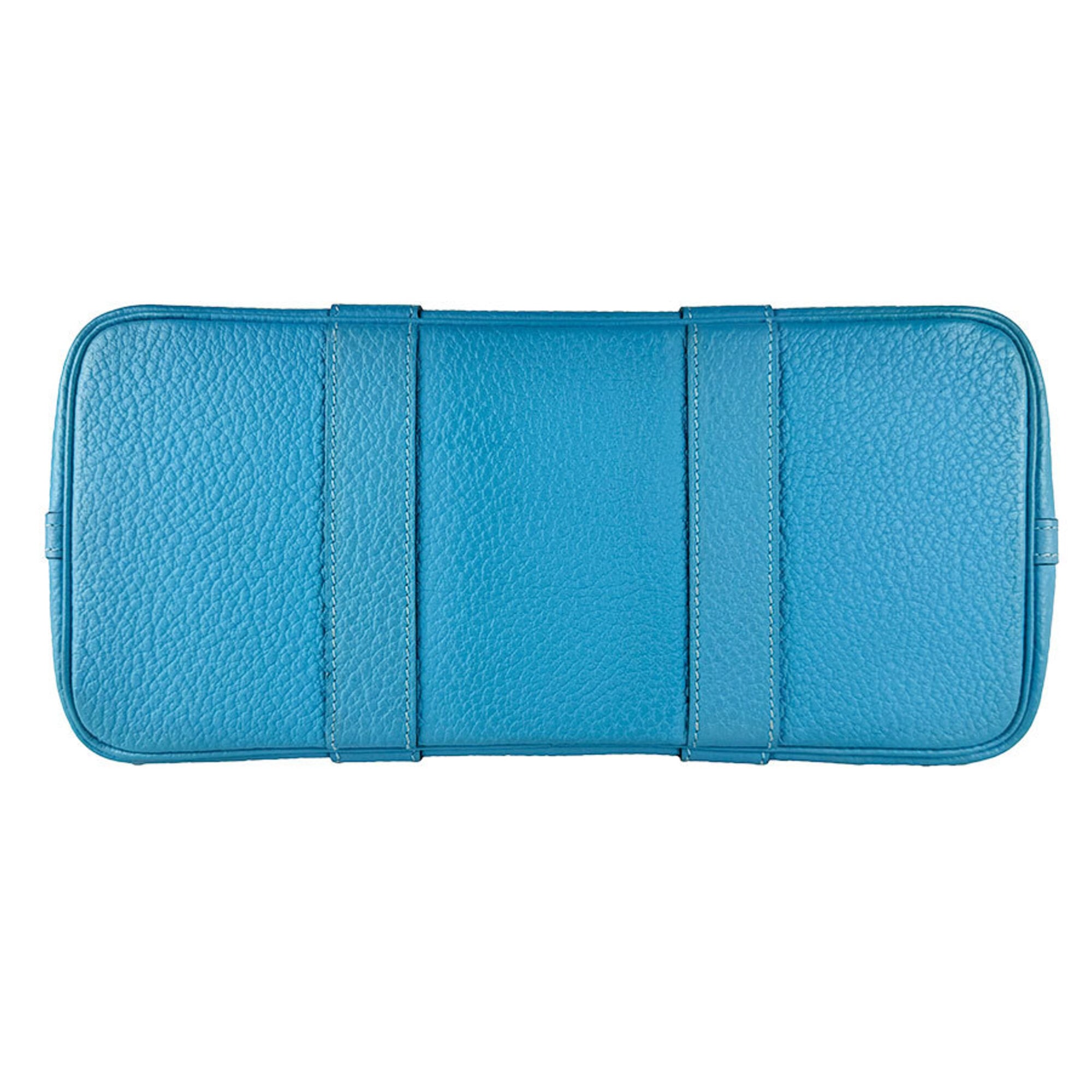 Hermes Blue Buffalo Leather Handbag (Pre-Owned)