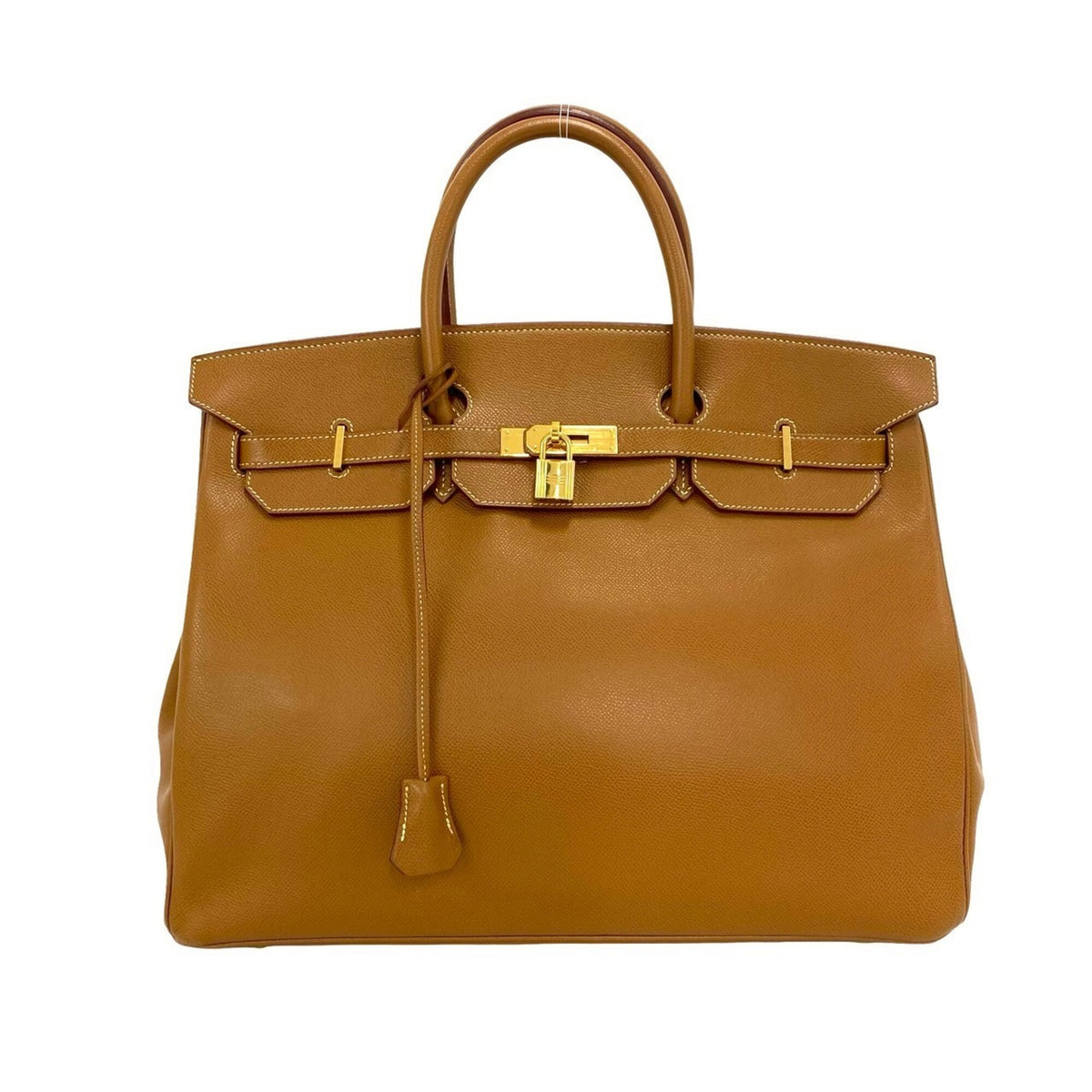 Hermes Gold Courchevel Leather Boston Bag Handbag Tote Bag (Pre-Owned)
