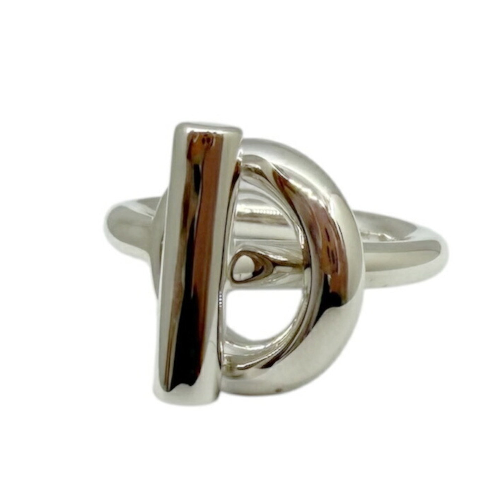 Hermes Silver Silver 925 Band Ring (Pre-Owned)