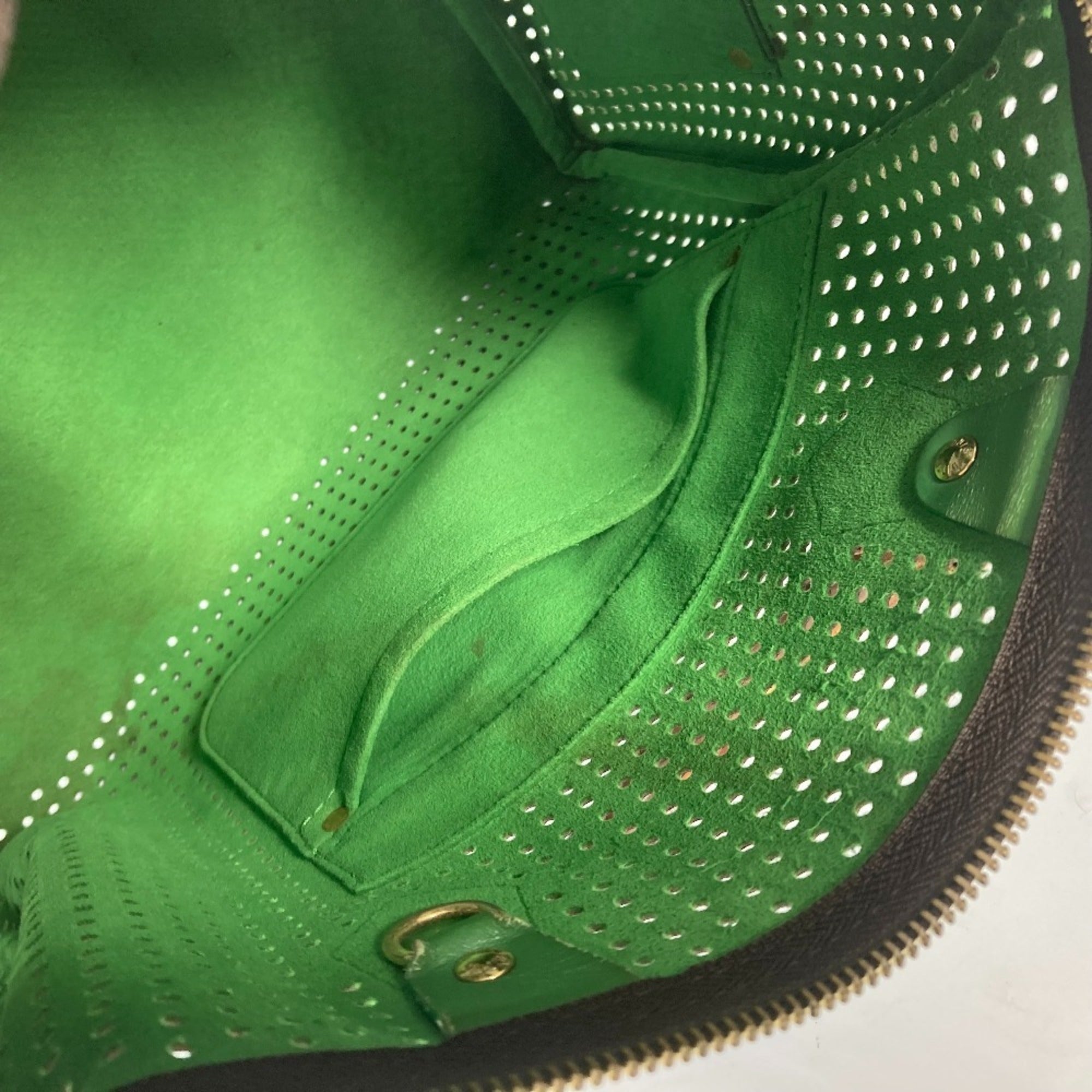 Louis Vuitton Brown Green Monogram Boston Bag Handbag (Pre-Owned)