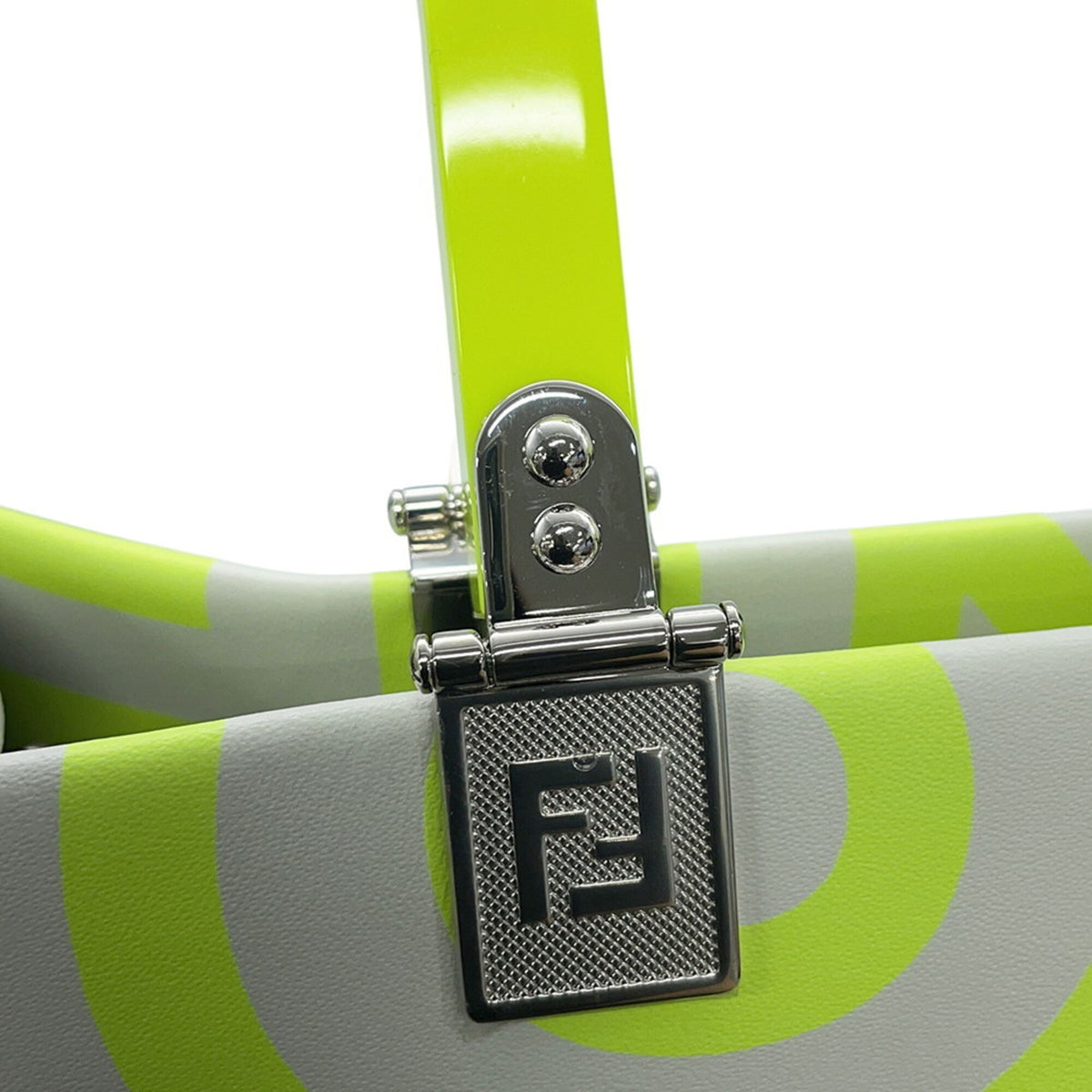 Fendi White Yellow Leather Tote Bag (Pre-Owned)