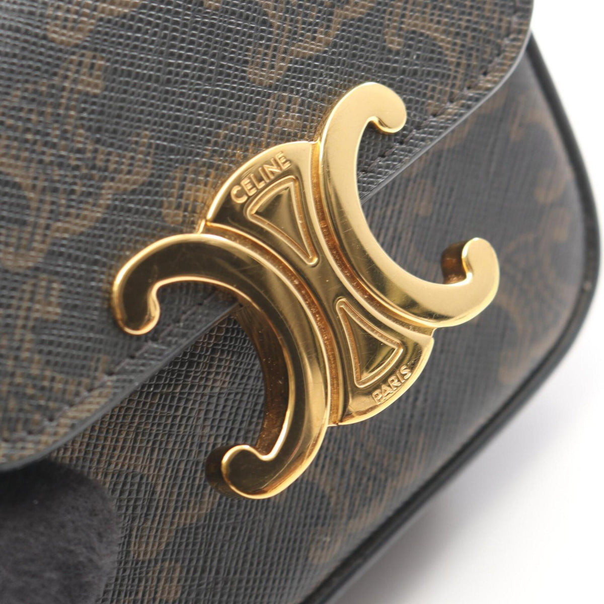 Celine Black Brown Coated Canvas Pvc Leather Handbag Shoulder Bag (Pre-Owned)