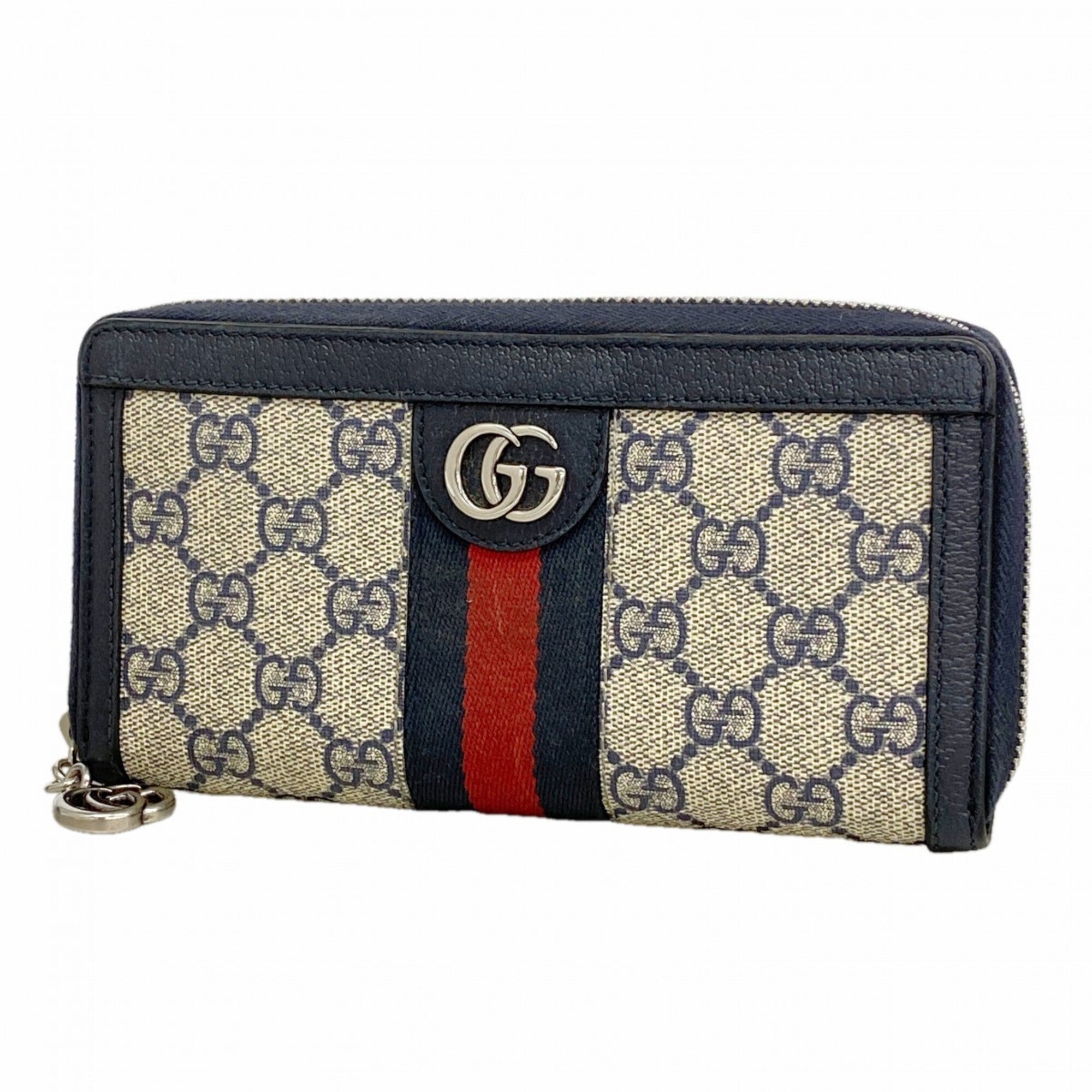 Gucci Navy Pvc Long Wallet (Bi-Fold) (Pre-Owned)