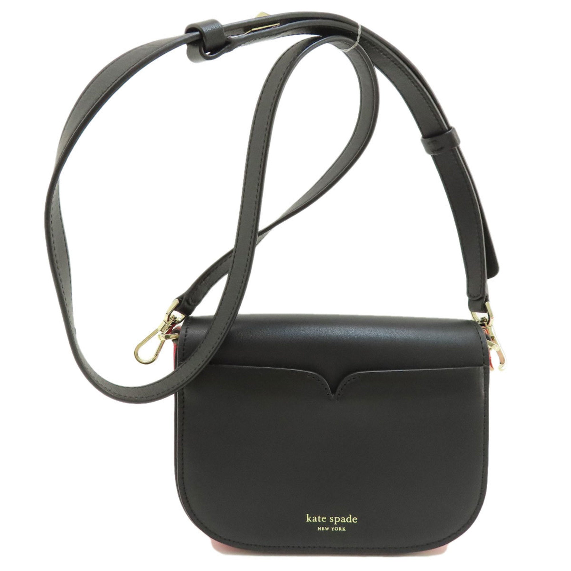 Kate Spade Black Pink Red Color Leather Shoulder Bag (Pre-Owned)